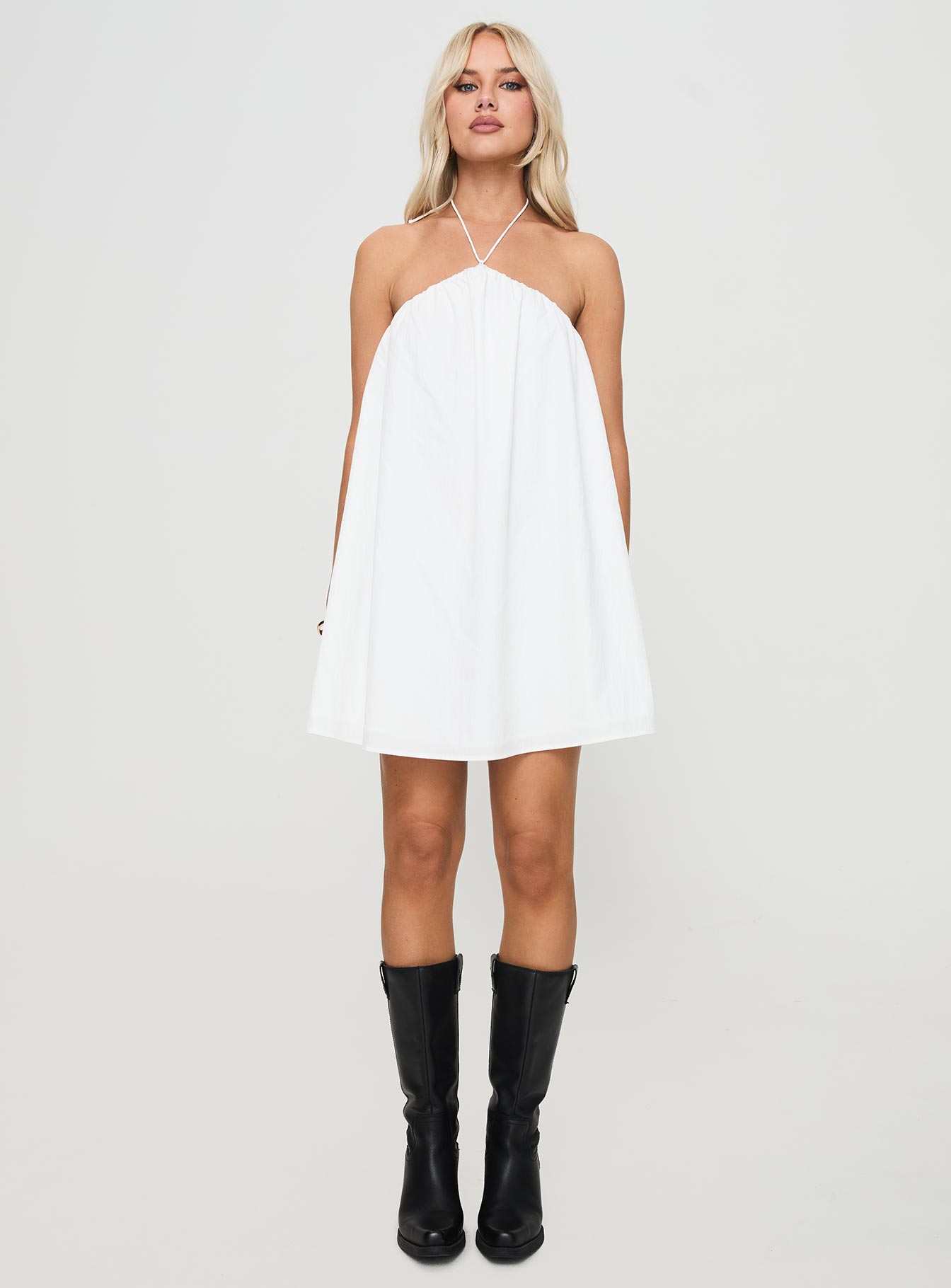 Peaco Halter Mini Dress White Pictures For Sale