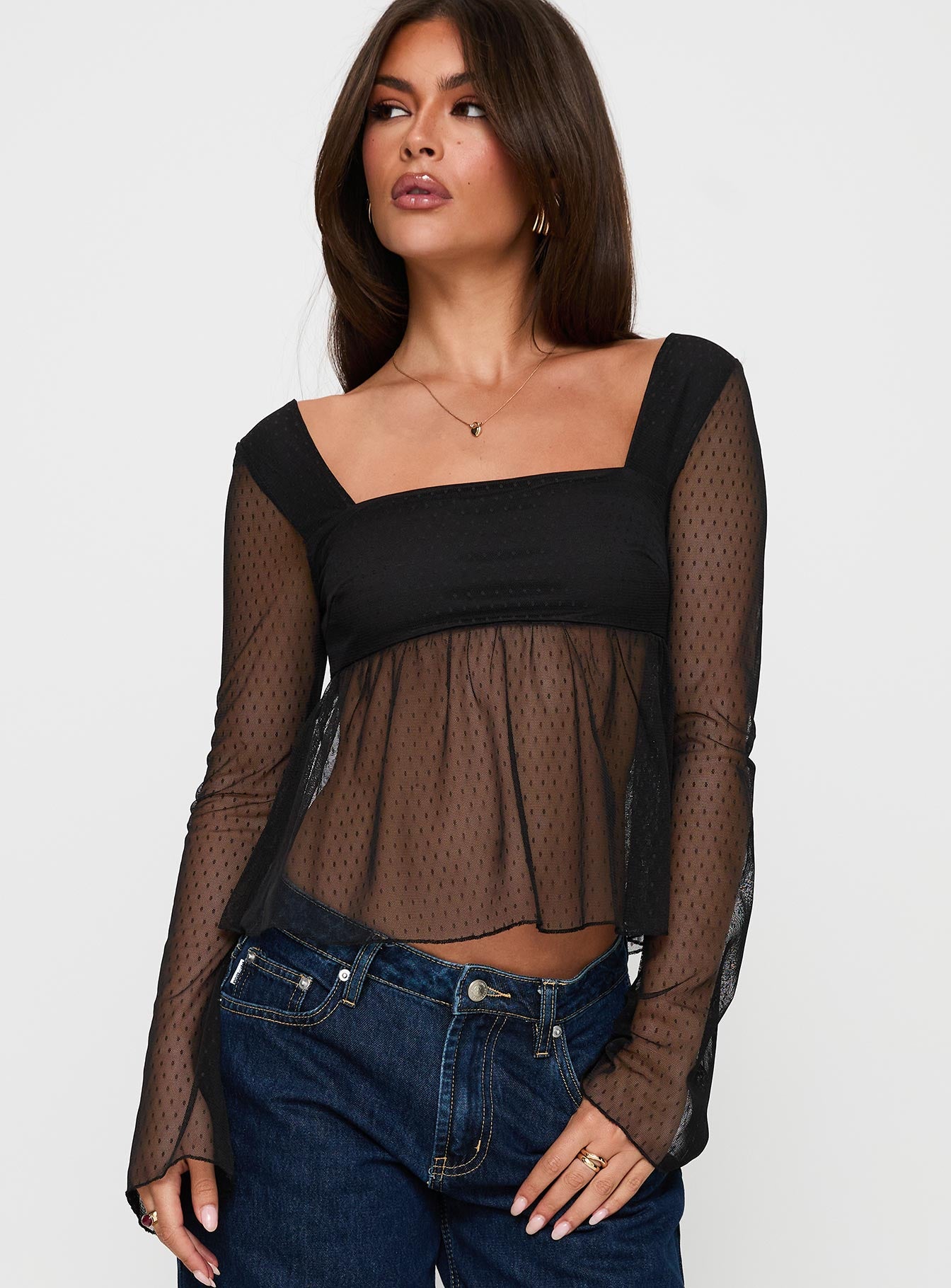 Fiorello Long Sleeve Top Black 100% Original Sale Online