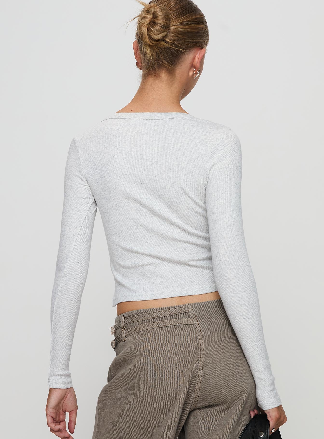 Daphine Long Sleeve Top Grey Discount Manchester