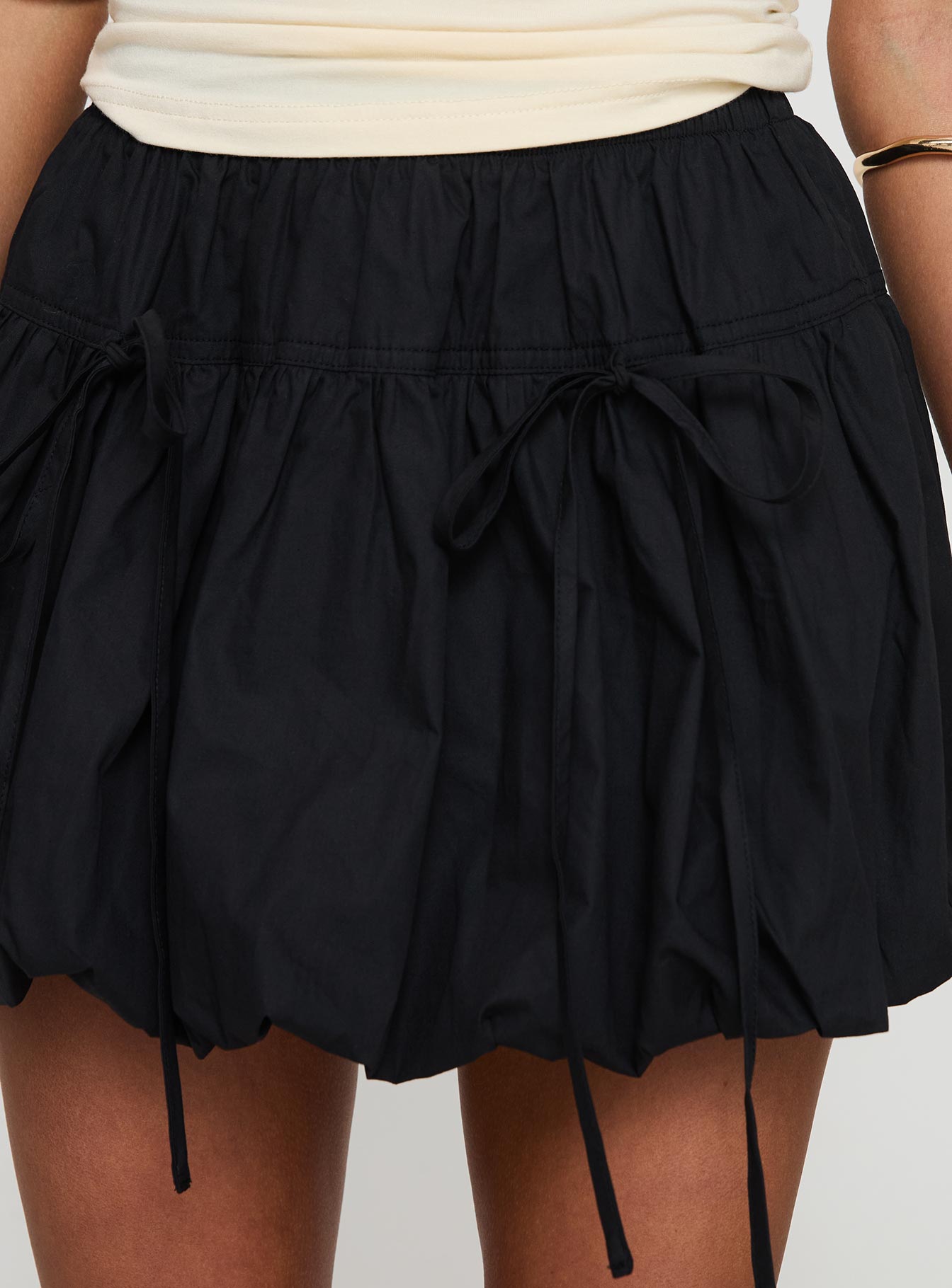 Vannes Bubble Hem Mini Skirt Black For Sale Wholesale Pice