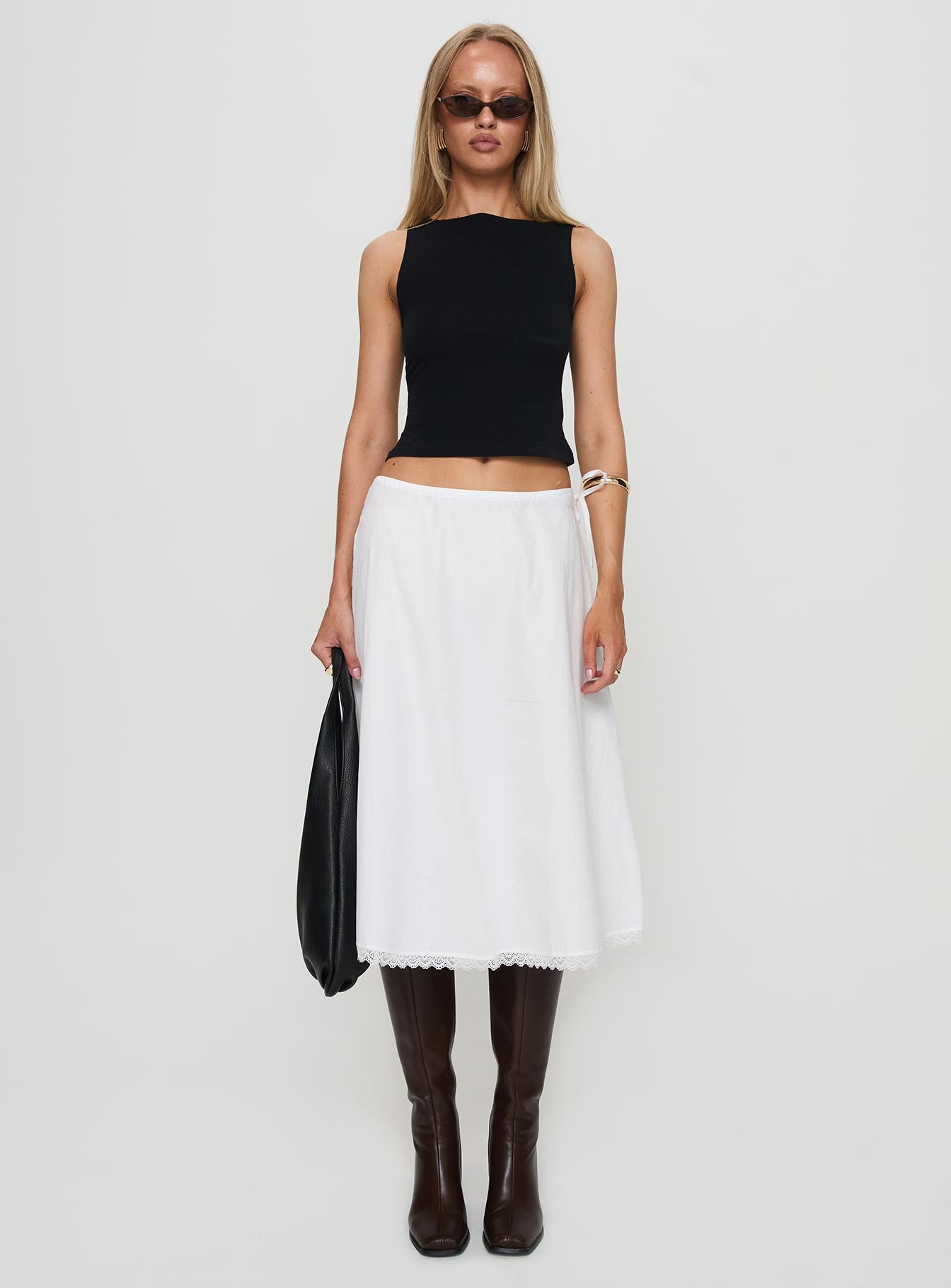 Taka Midi Skirt White Cheap Sale Inexpensive