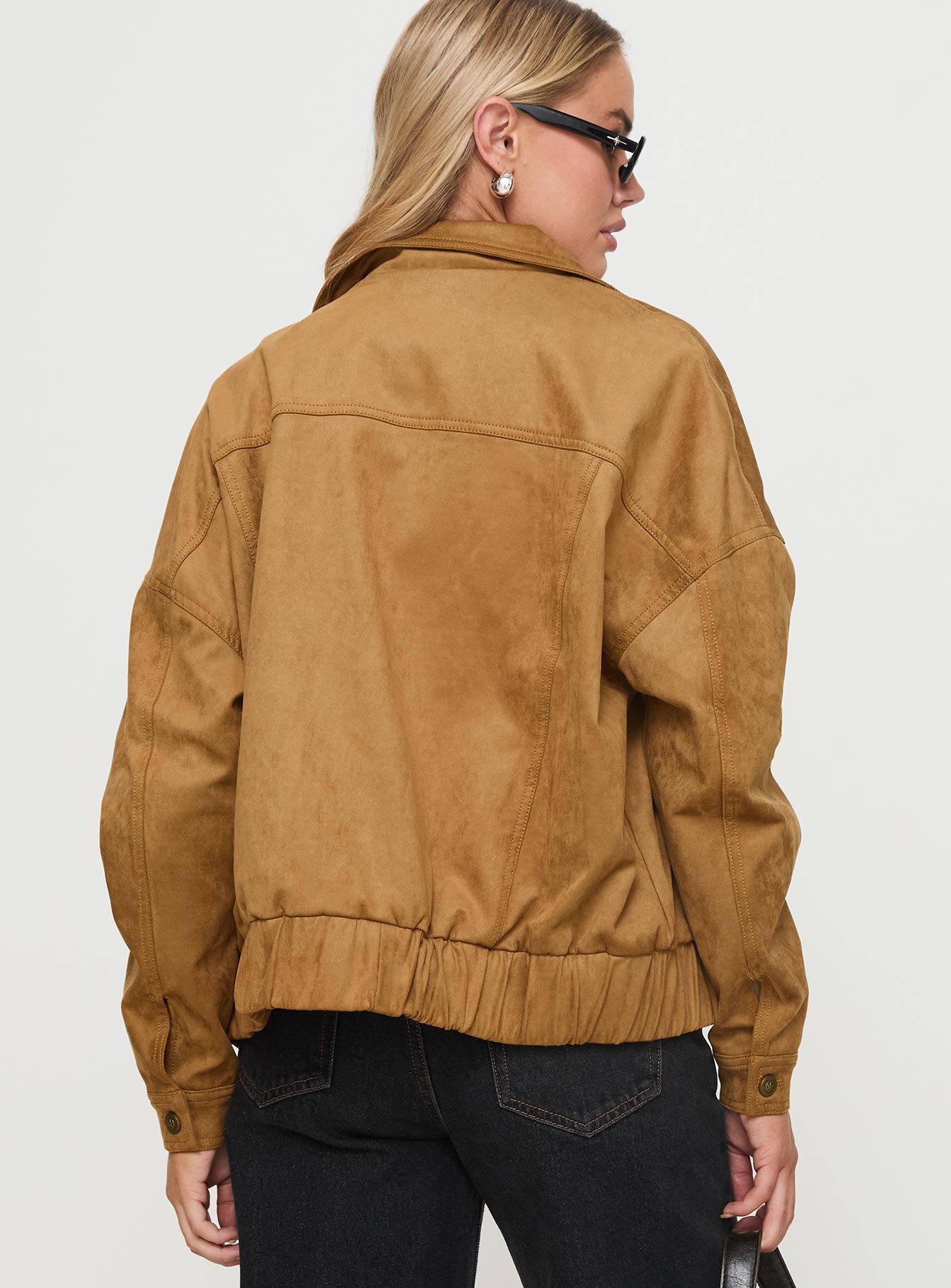 Ristretto Faux Suede Bomber Brown View