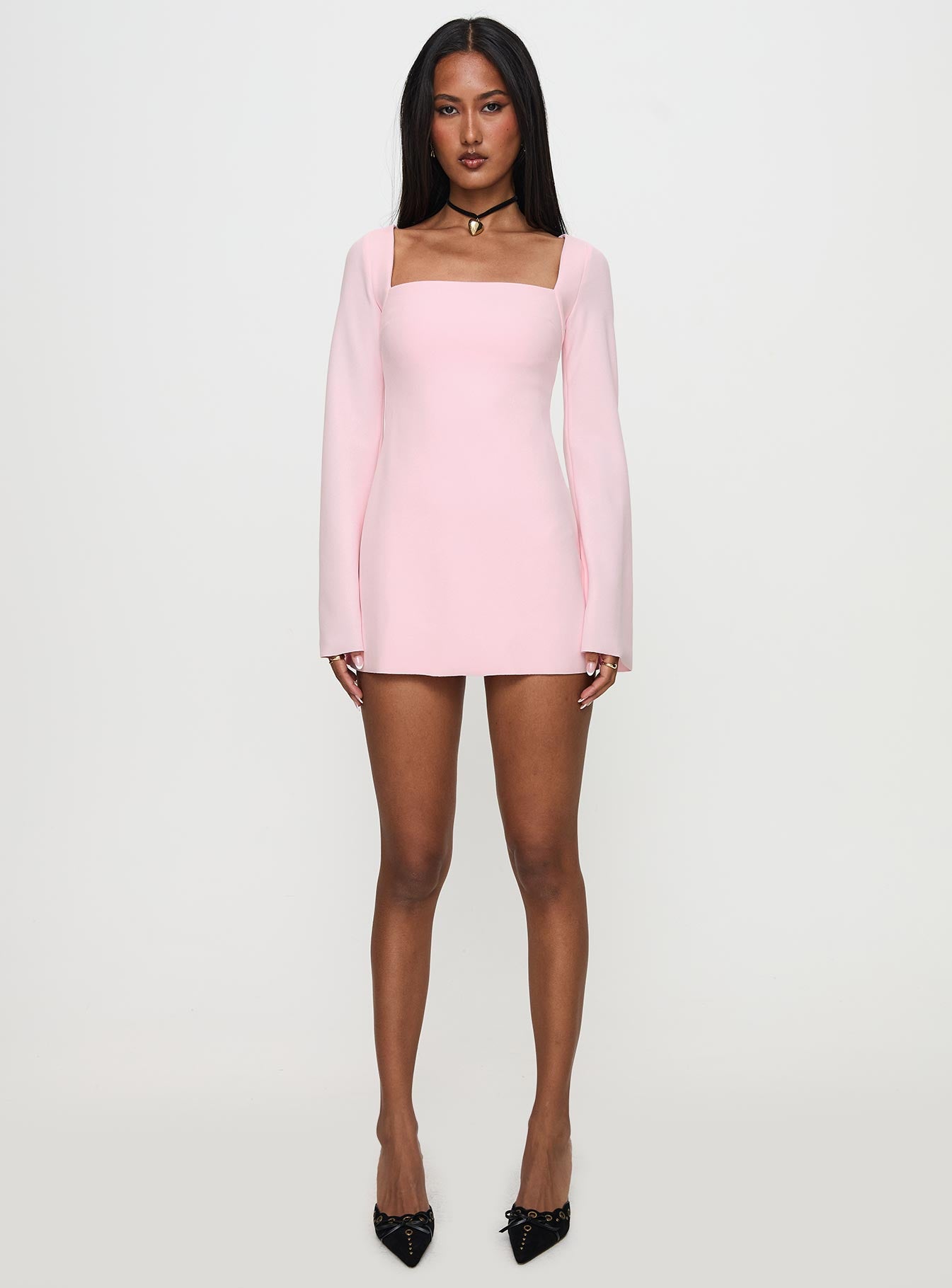 Bombshell Long Sleeve Mini Dress Pink Outlet 2025 New