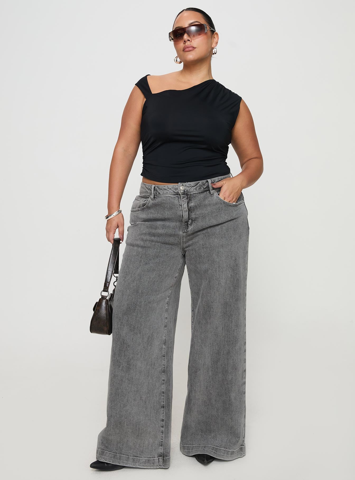 Wolfie High Rise Wide Leg Slouchy Jeans Steel Curve Popular Online