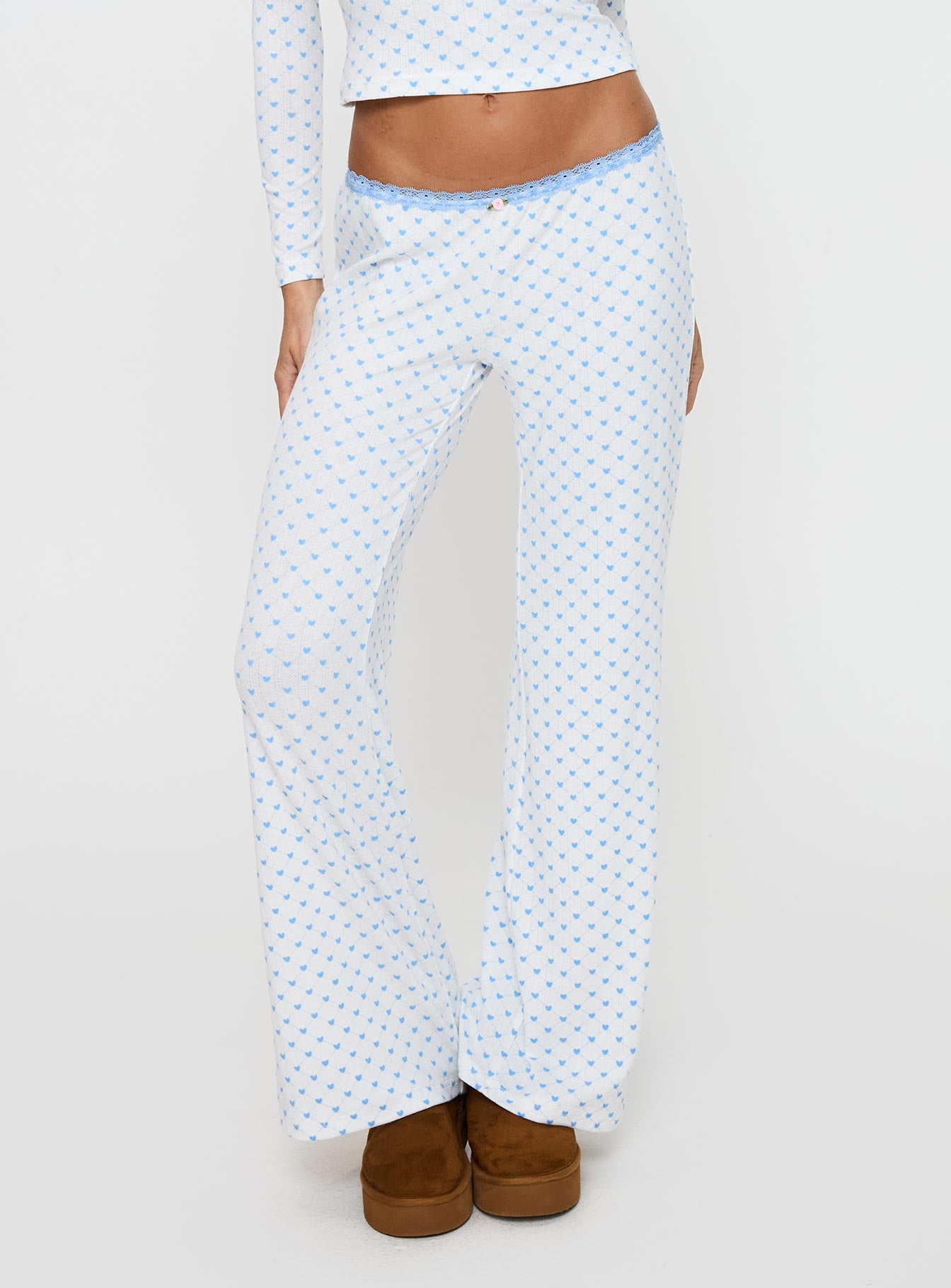 Whimsie Pointelle Sleep Pants Blue / White Sale Wide Range Of