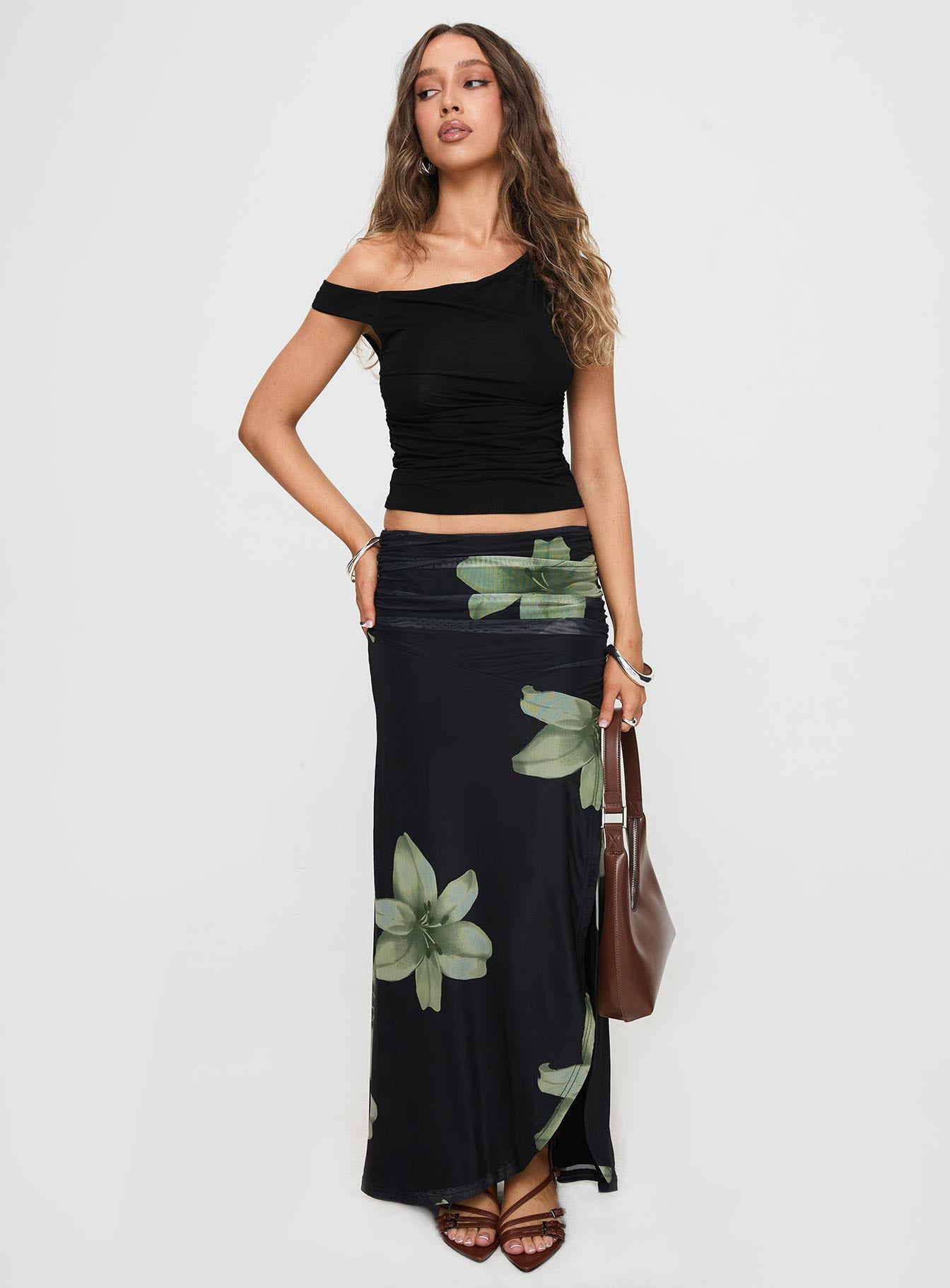 Cooperi Maxi Skirt Black Floral Best Place For Sale