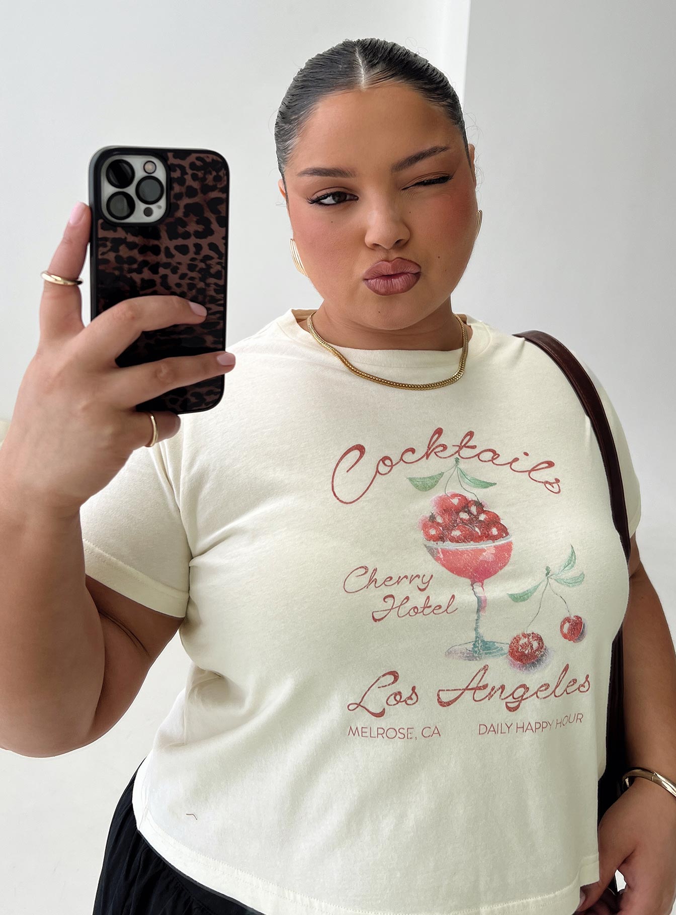 Cherry Cocktails Tee Cream Curve Low Cost