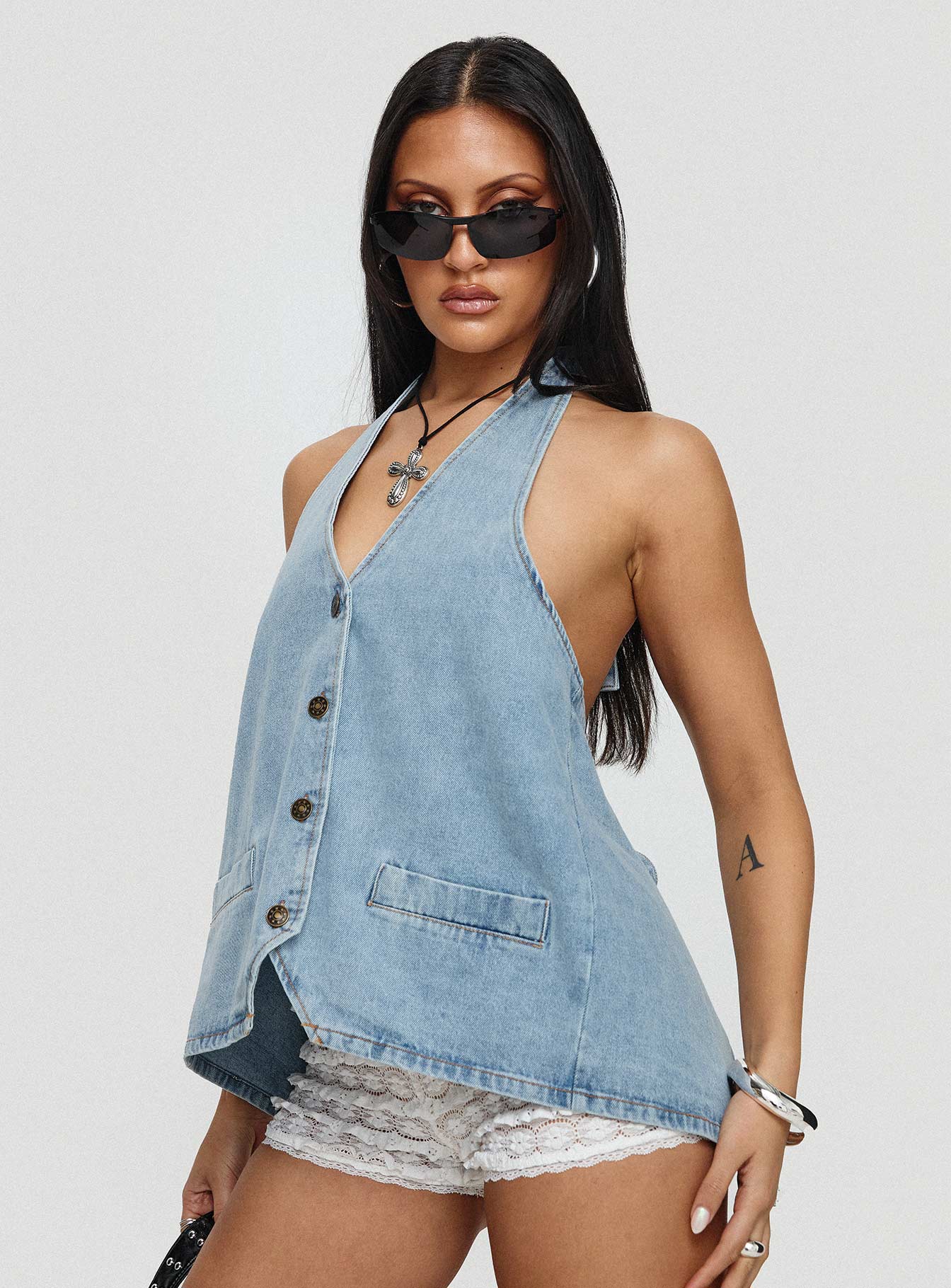 Hills Halter Washed Blue Cheap Sale Sast