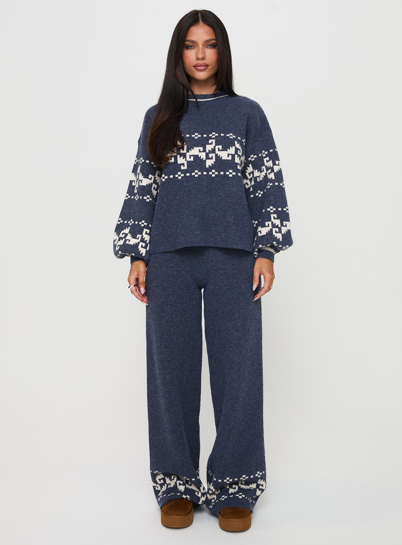 Alpine Knit Pants Navy / Cream Sale How Much