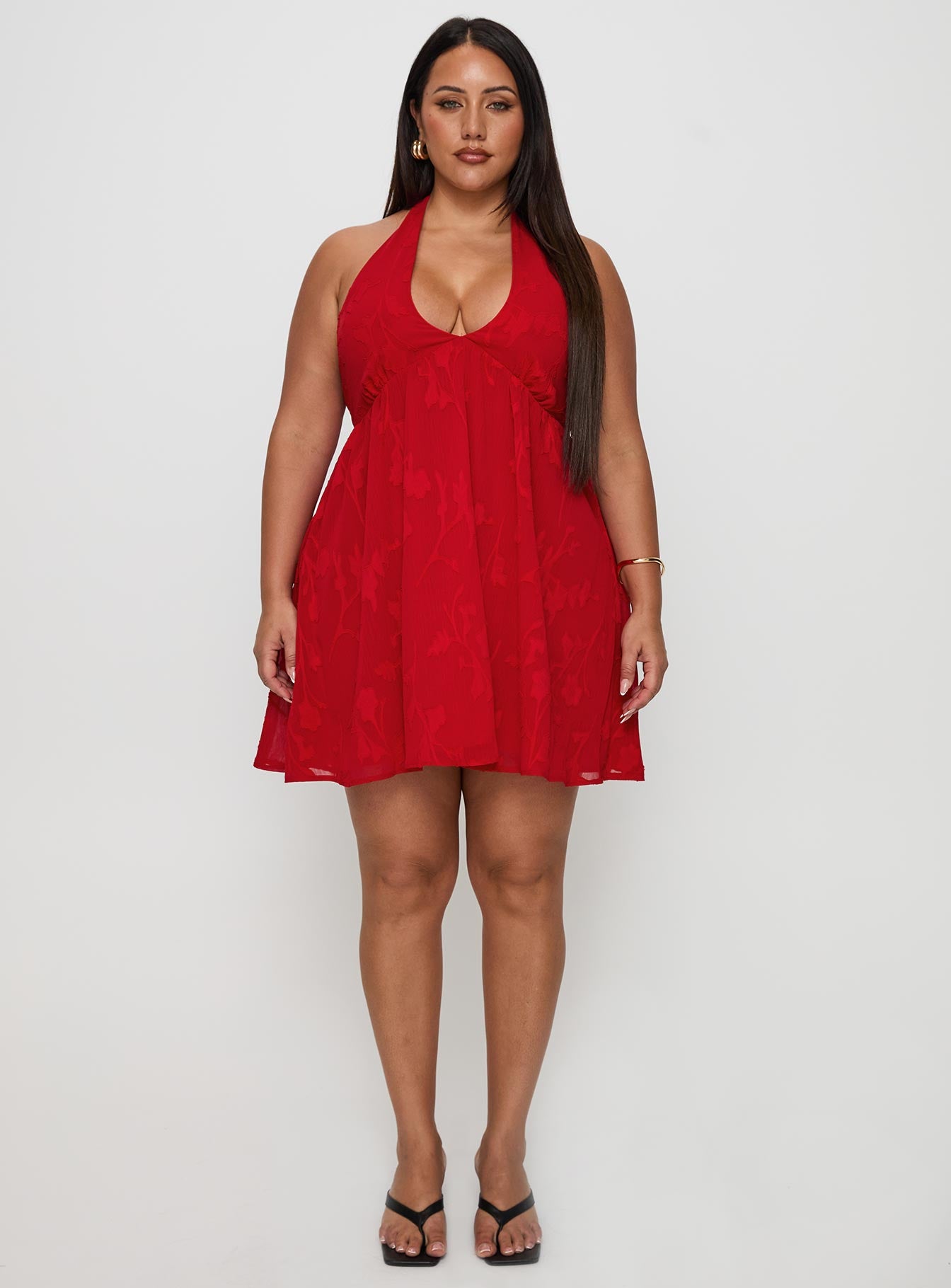 Moriah Halter Mini Dress Red Curve Free Shipping Original