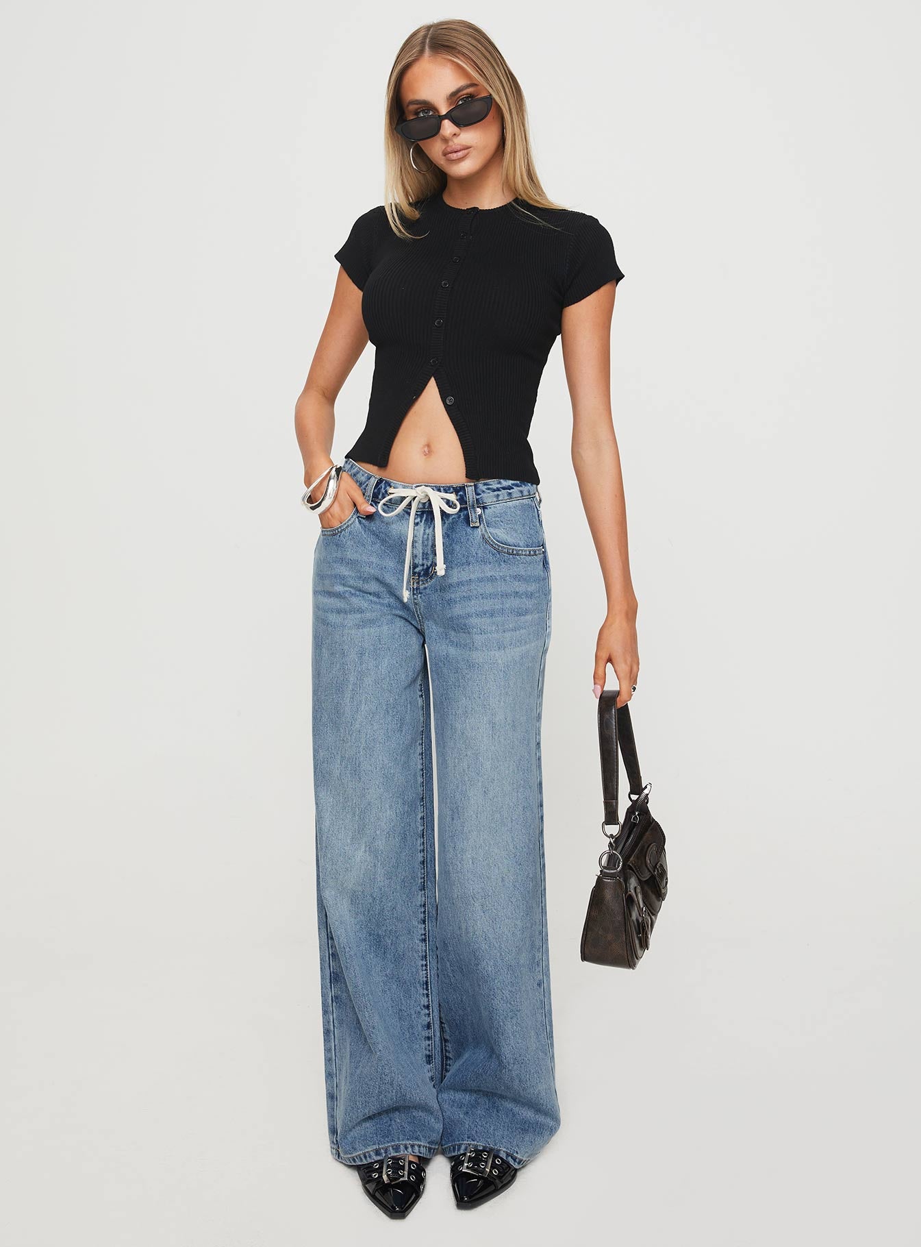 Mellowed Out Slouchy Jeans Mid Blue Buy Cheap Explore