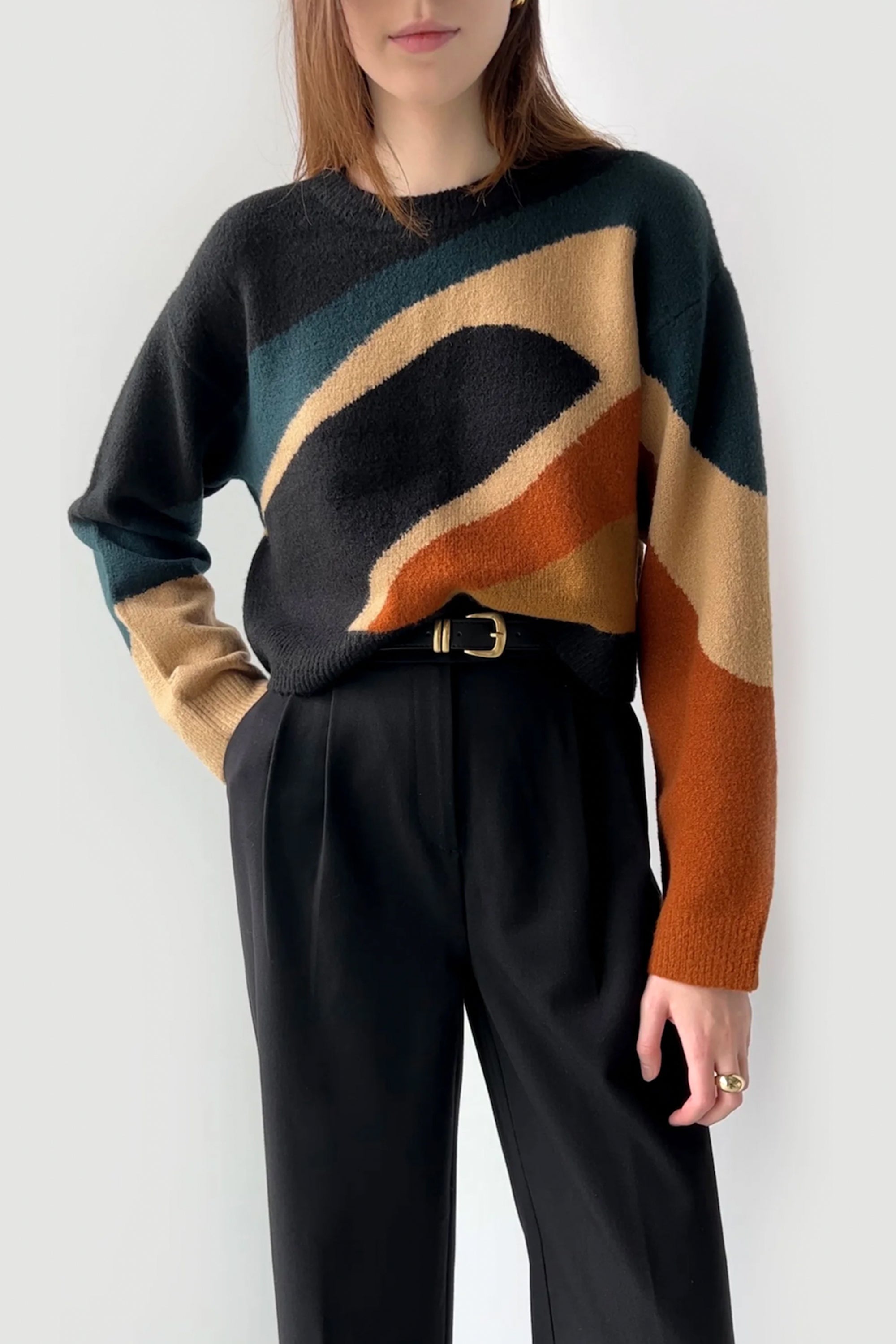 PATTERNED INTARSIA SWEATER Pictures Online