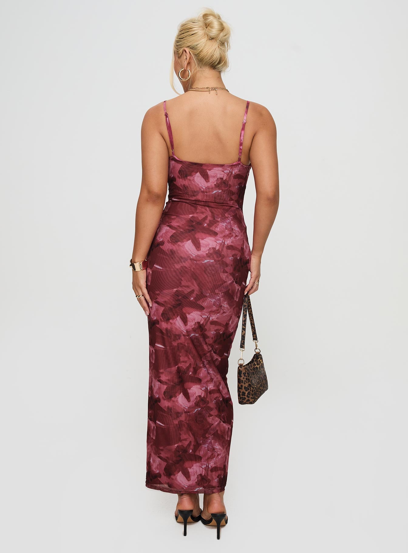 Hathaway Maxi Dress Burgundy Floral Clearance Exclusive