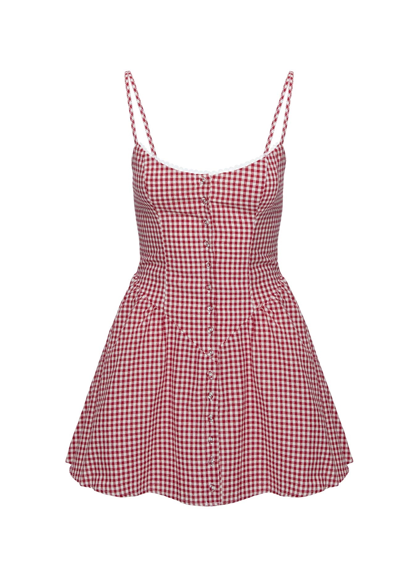 Toulouse Mini Dress Red Gingham Extremely For Sale