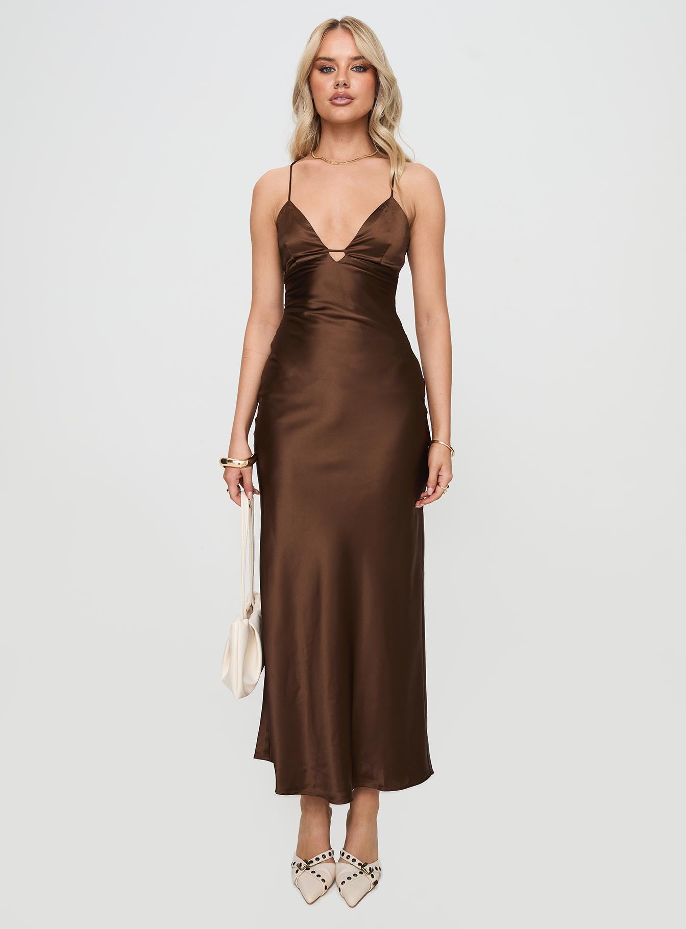 Kammie Maxi Dress Choc Hot Sale