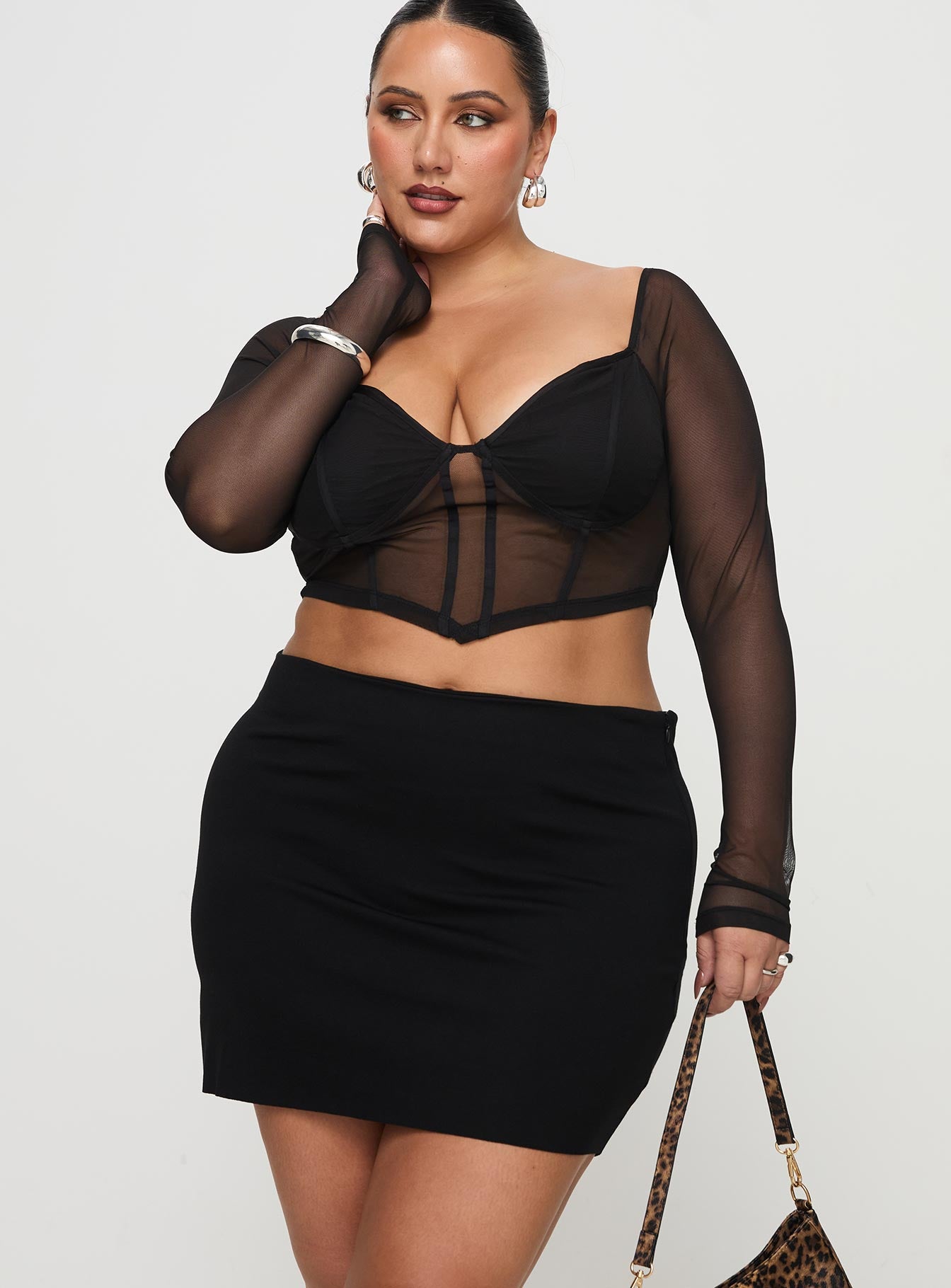 Karley Low Waist Mini Skirt Black Curve Sale Best Wholesale