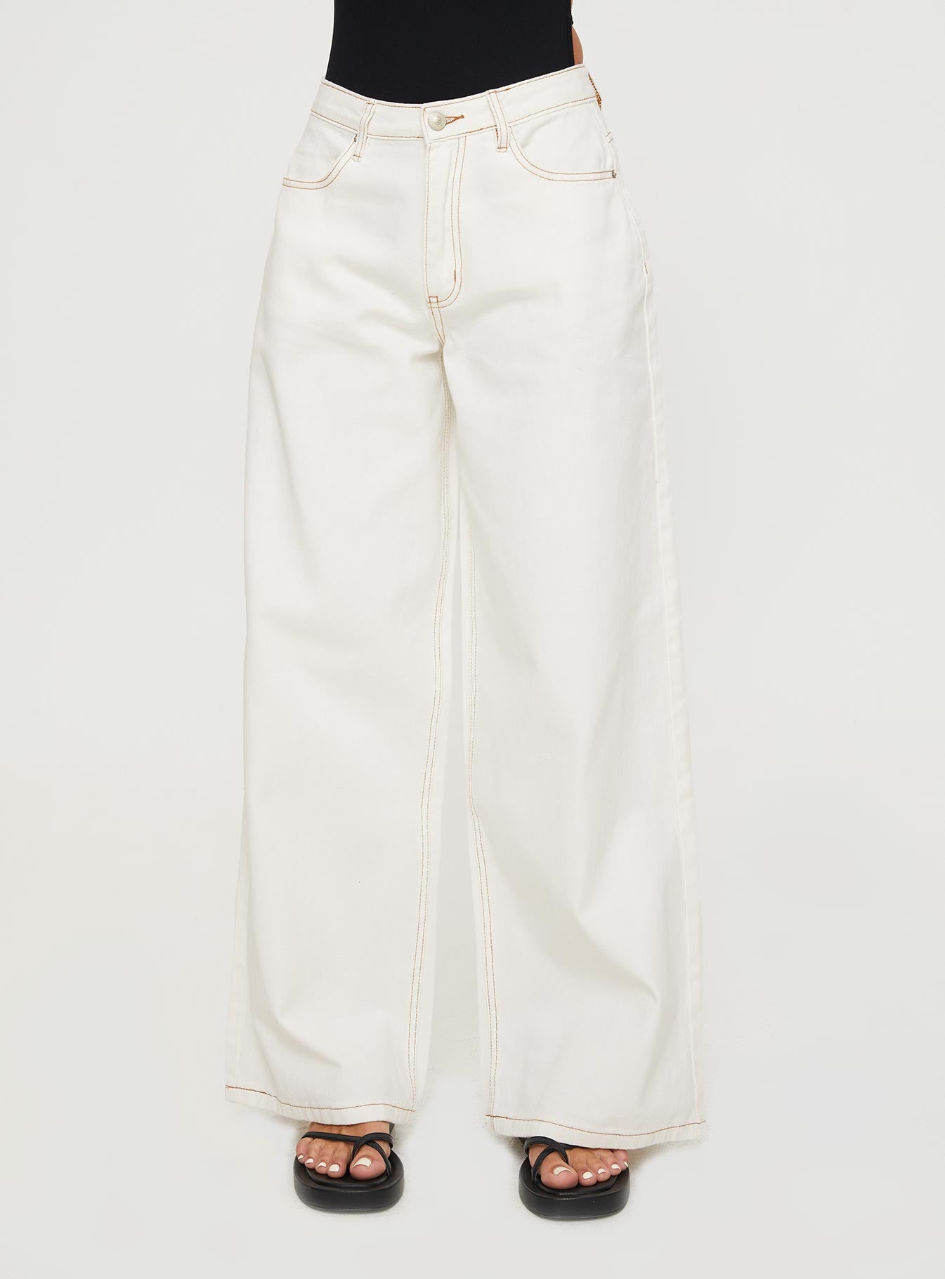 Naylor Wide Leg Jeans Cream Petite Inexpensive Cheap Online