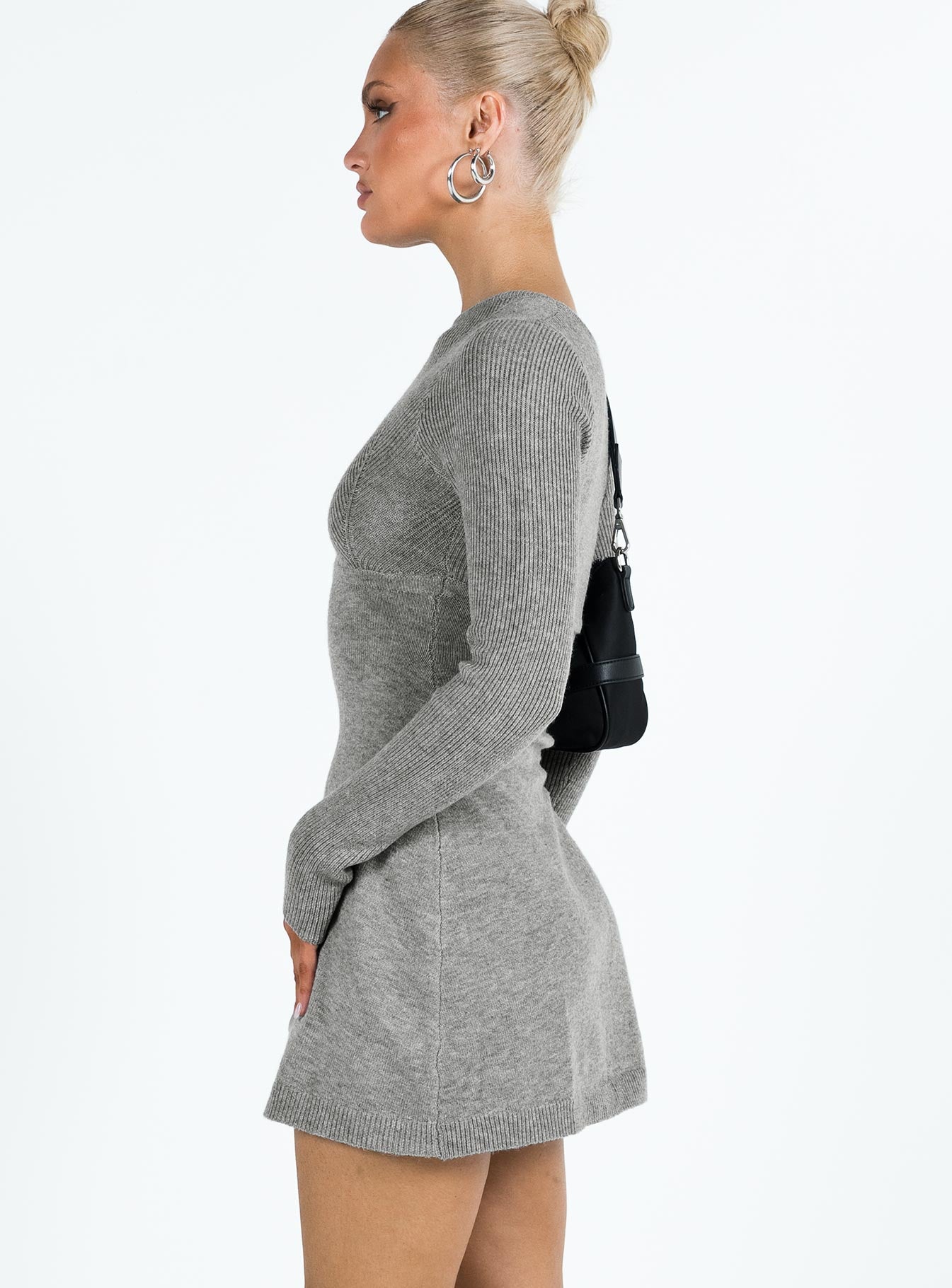 Tomer Knit Mini Dress Grey For Sale Online