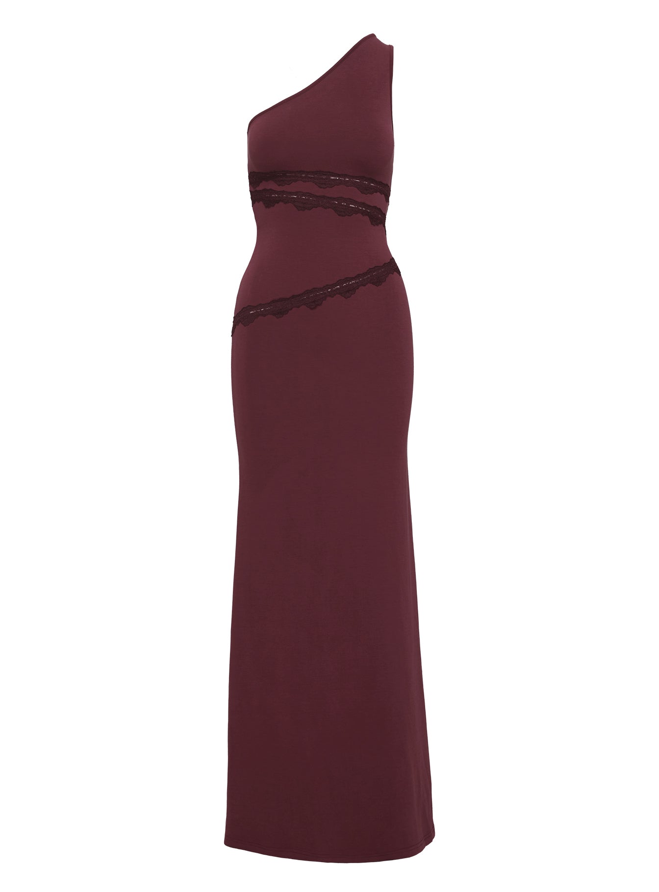 Ultraviolet One Shoulder Lace Maxi Dress Wine Clearance Clearance Store