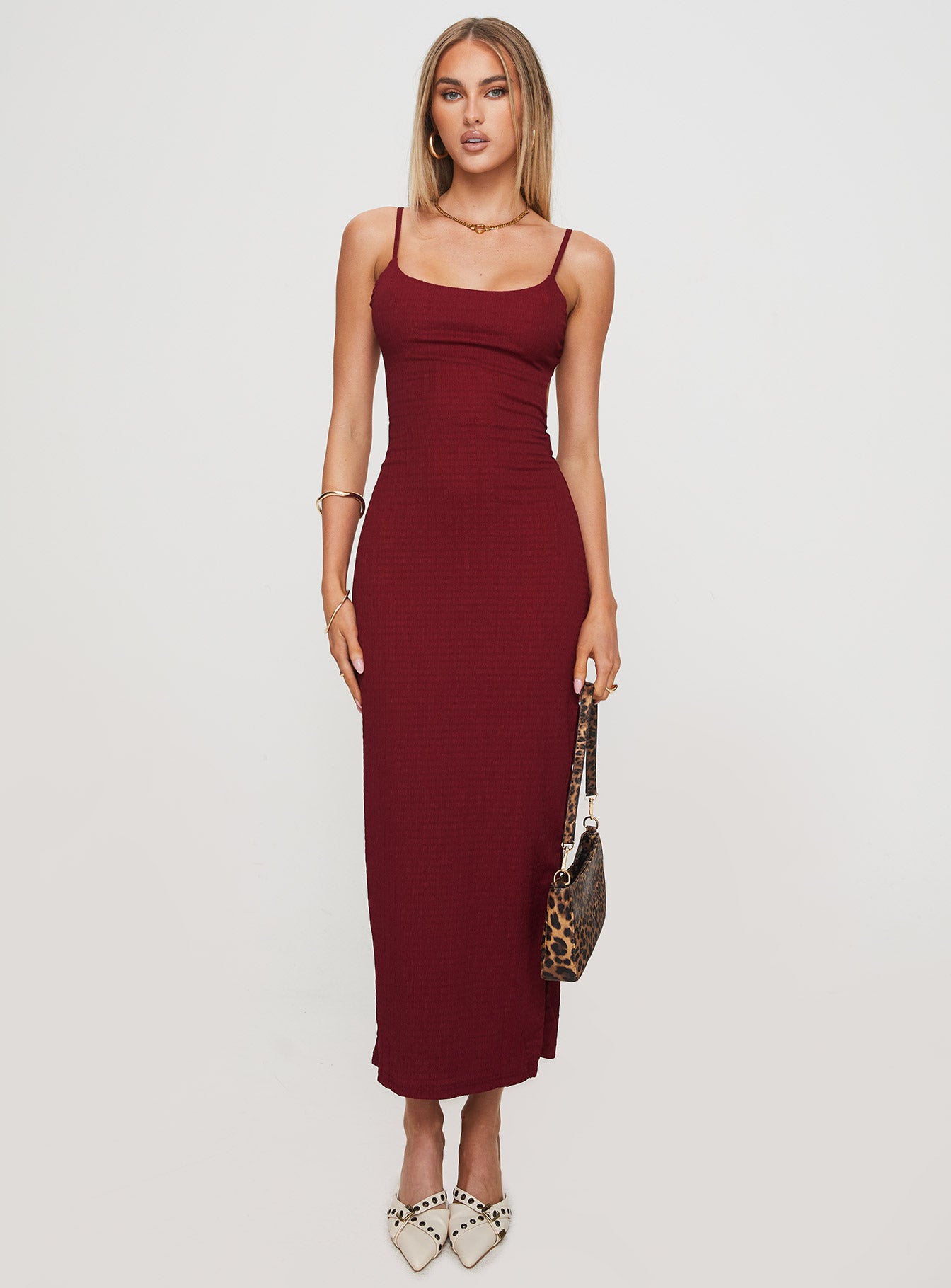 Elestria Maxi Dress Burgundy Outlet Order