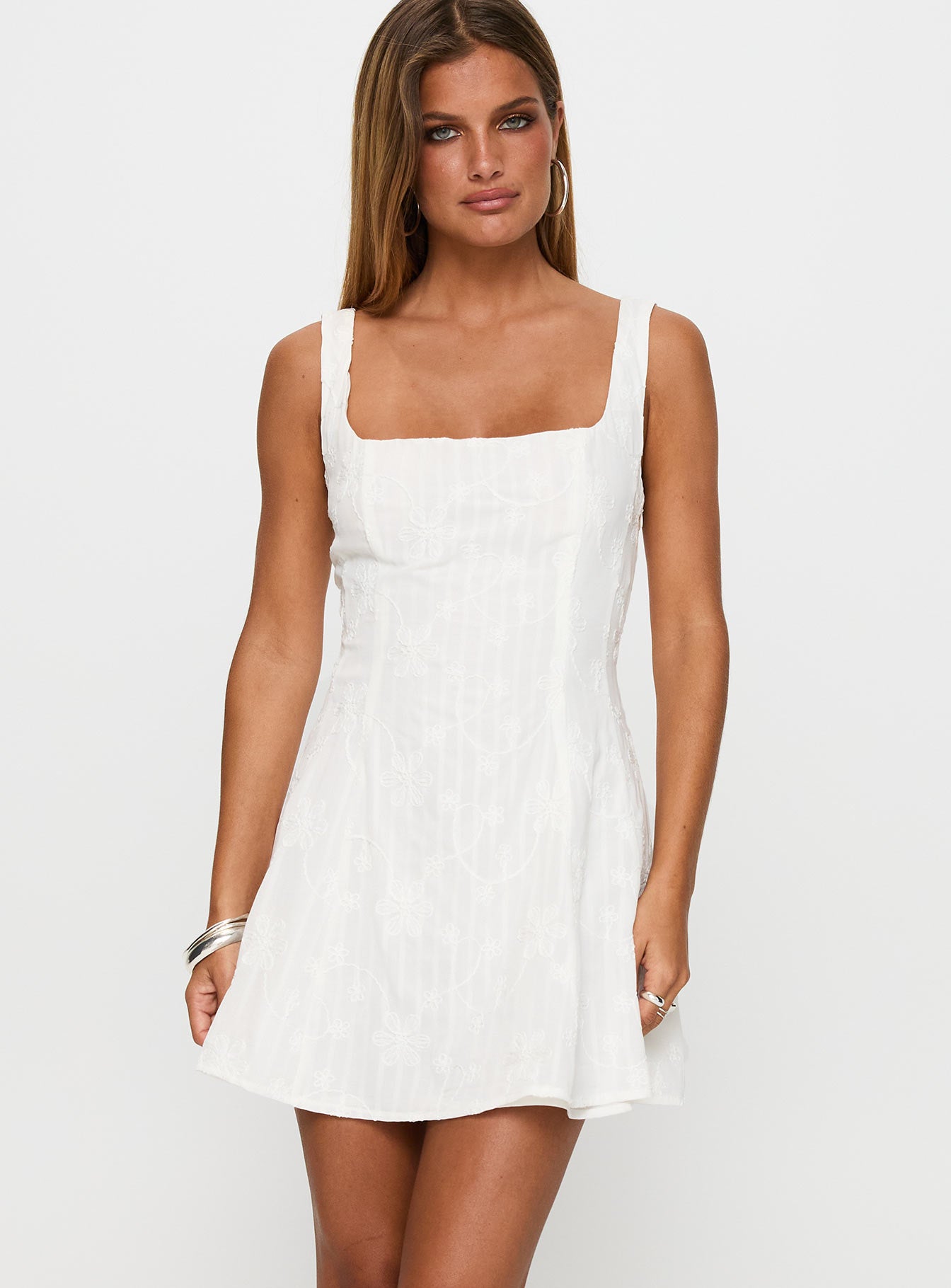 You Can Embroidered Mini Dress White Discount Best Seller