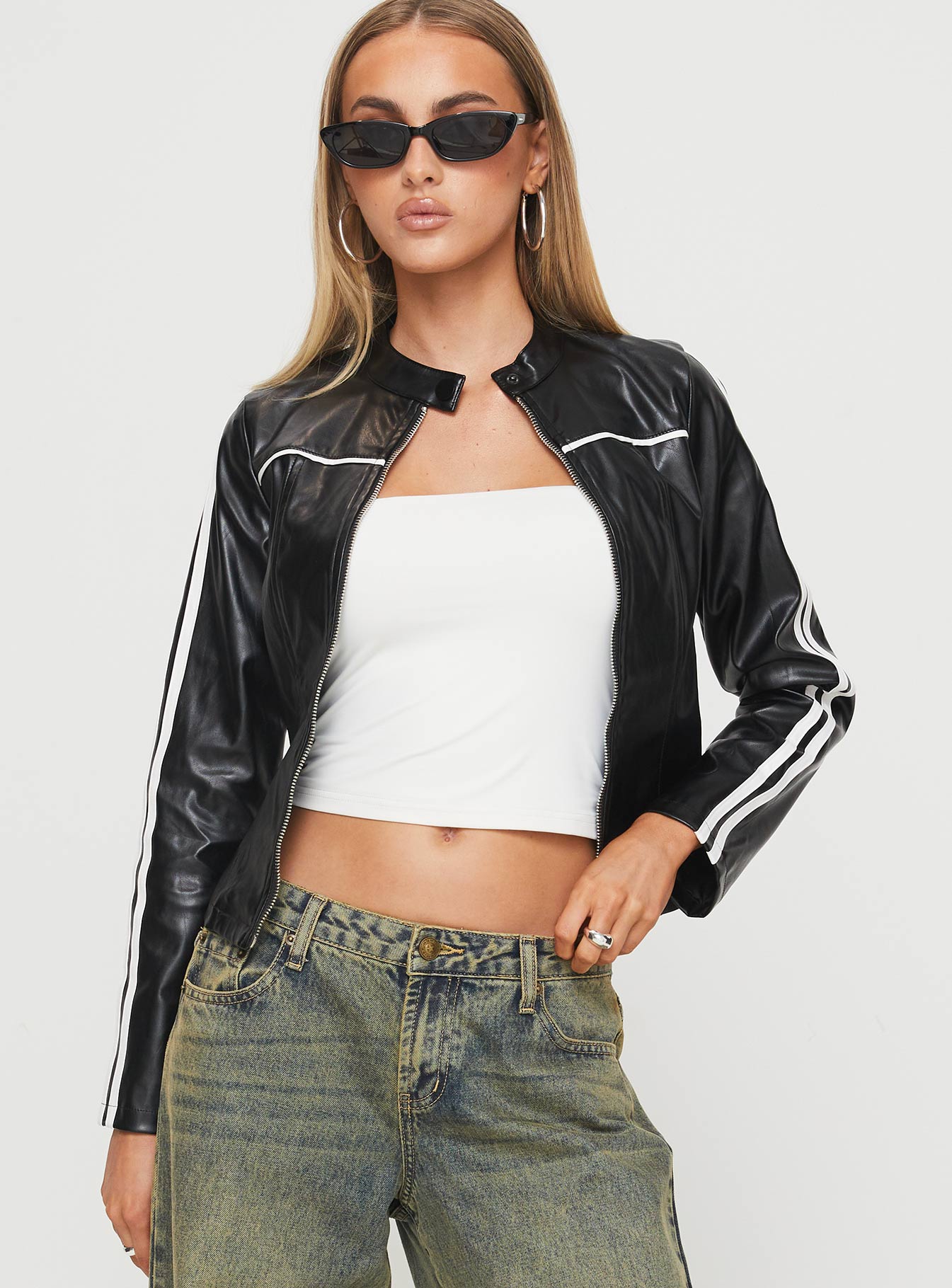 Lowgan Faux Leather Jacket Black Cheap Sale Pay With Paypal