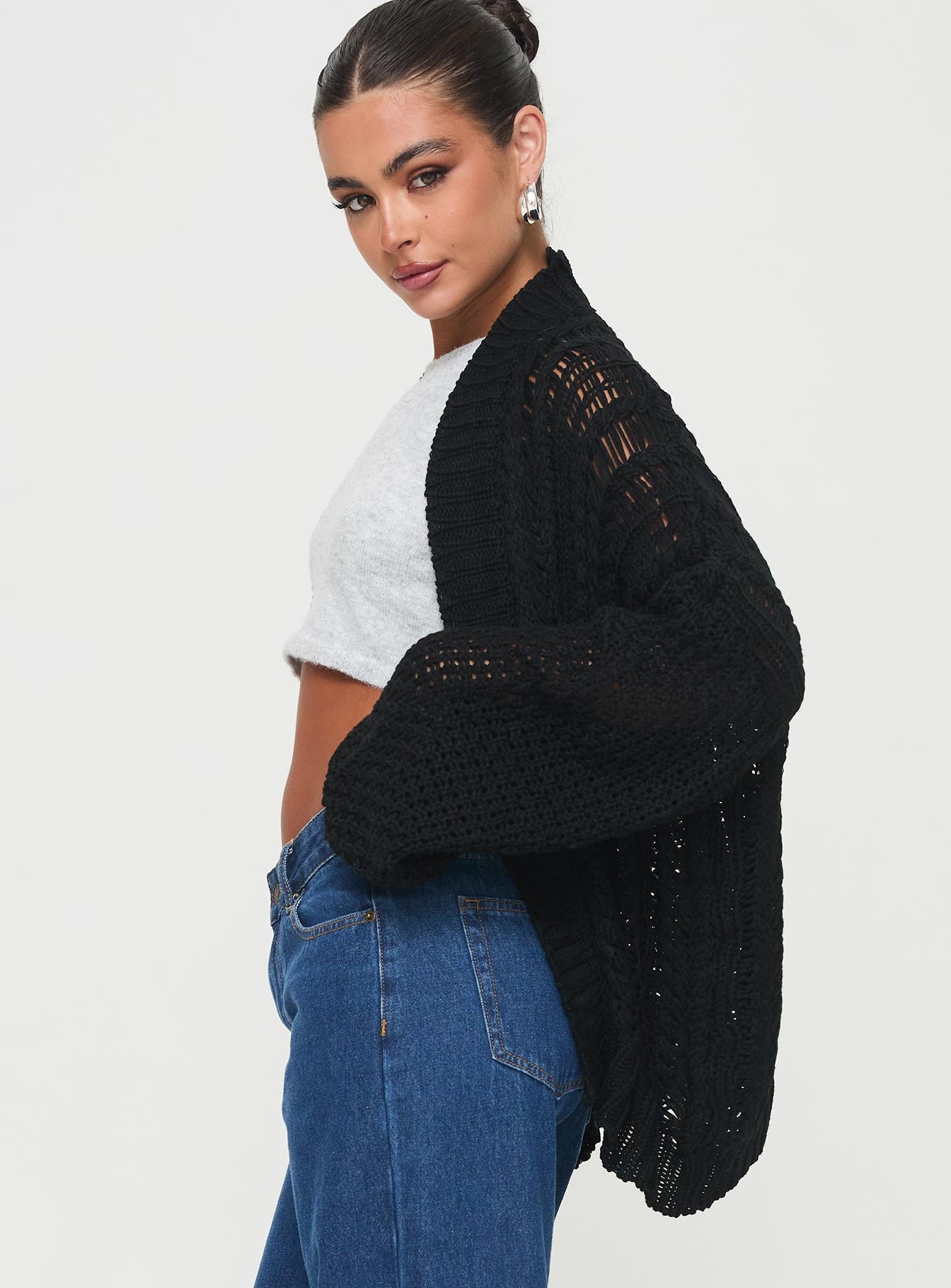 Abner Cable Cardigan Black For Sale Cheap Pice From China