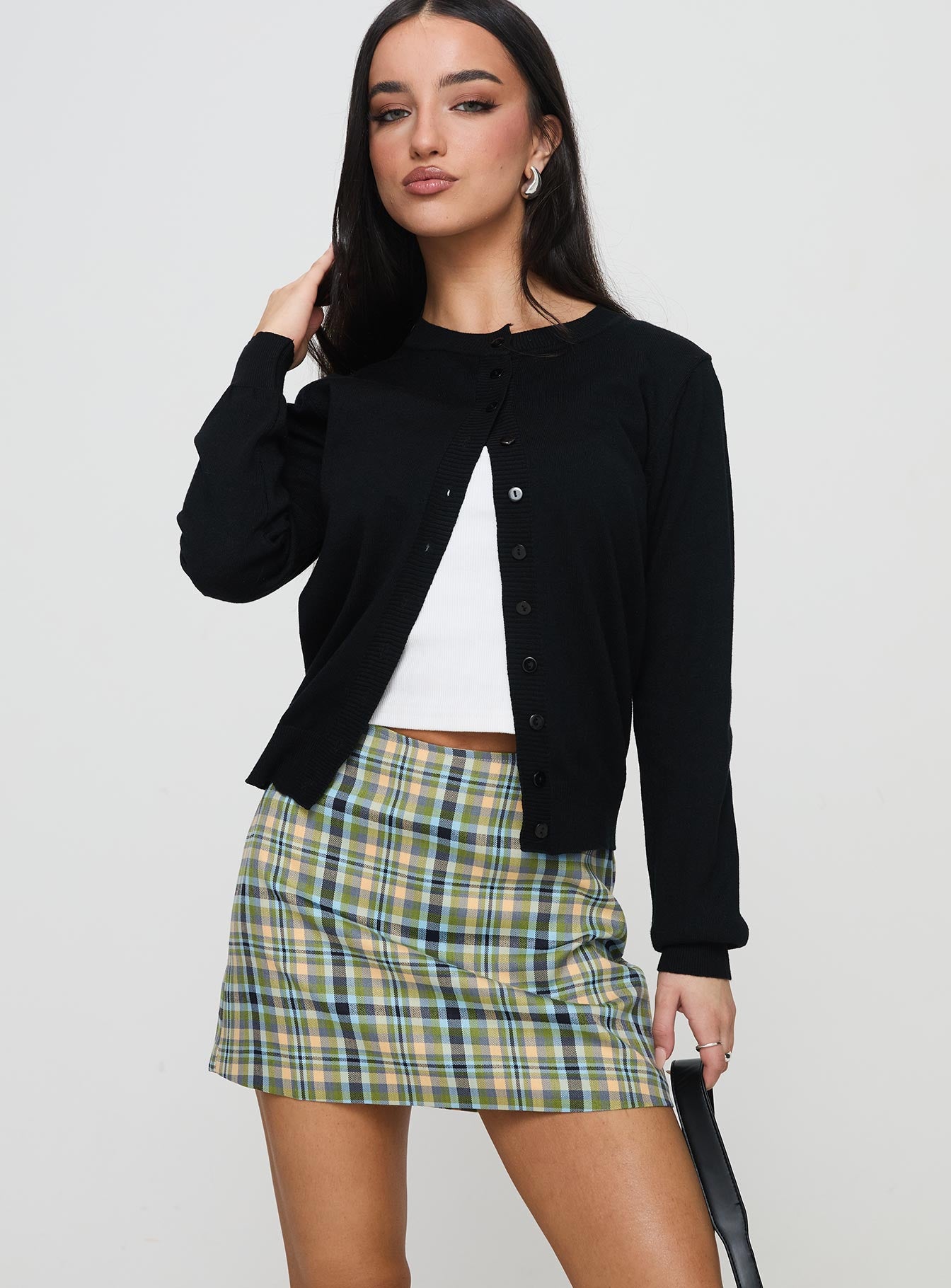 Jacklin Mini Skirt Multi Check Sale Tumblr