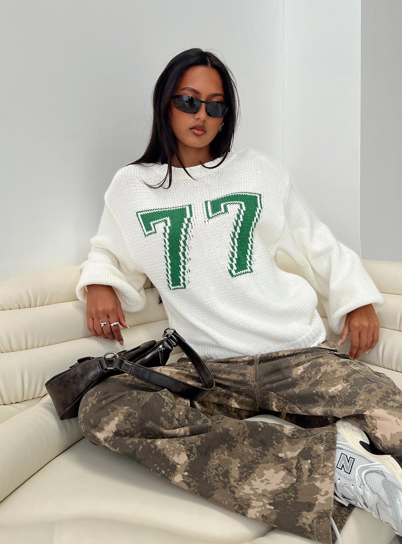 Summer 77 Knit Sweater White / Green Footlocker Finishline Sale Online