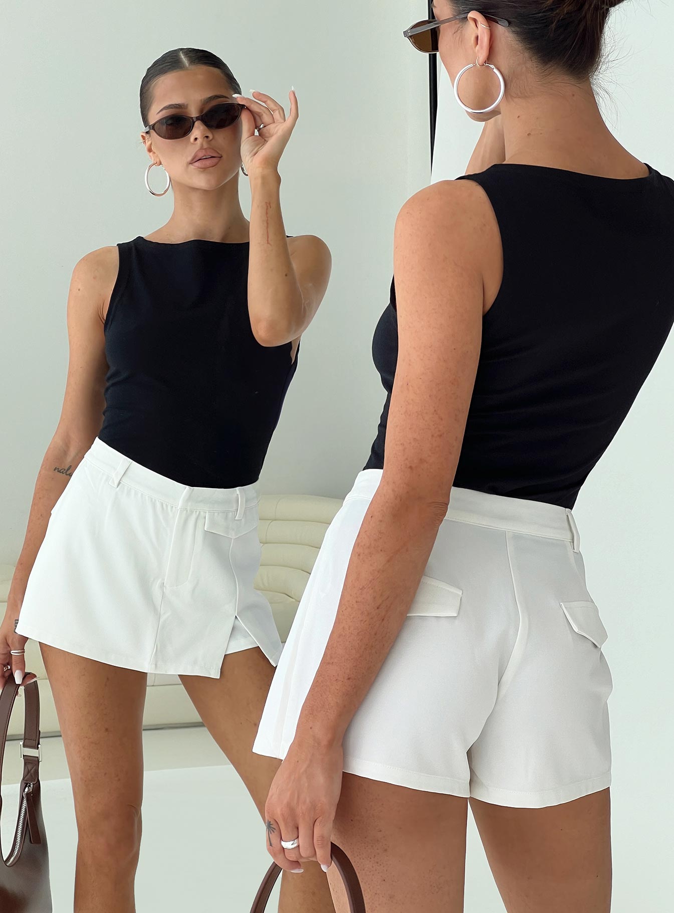 Deuce Split Skort White Marketable Online