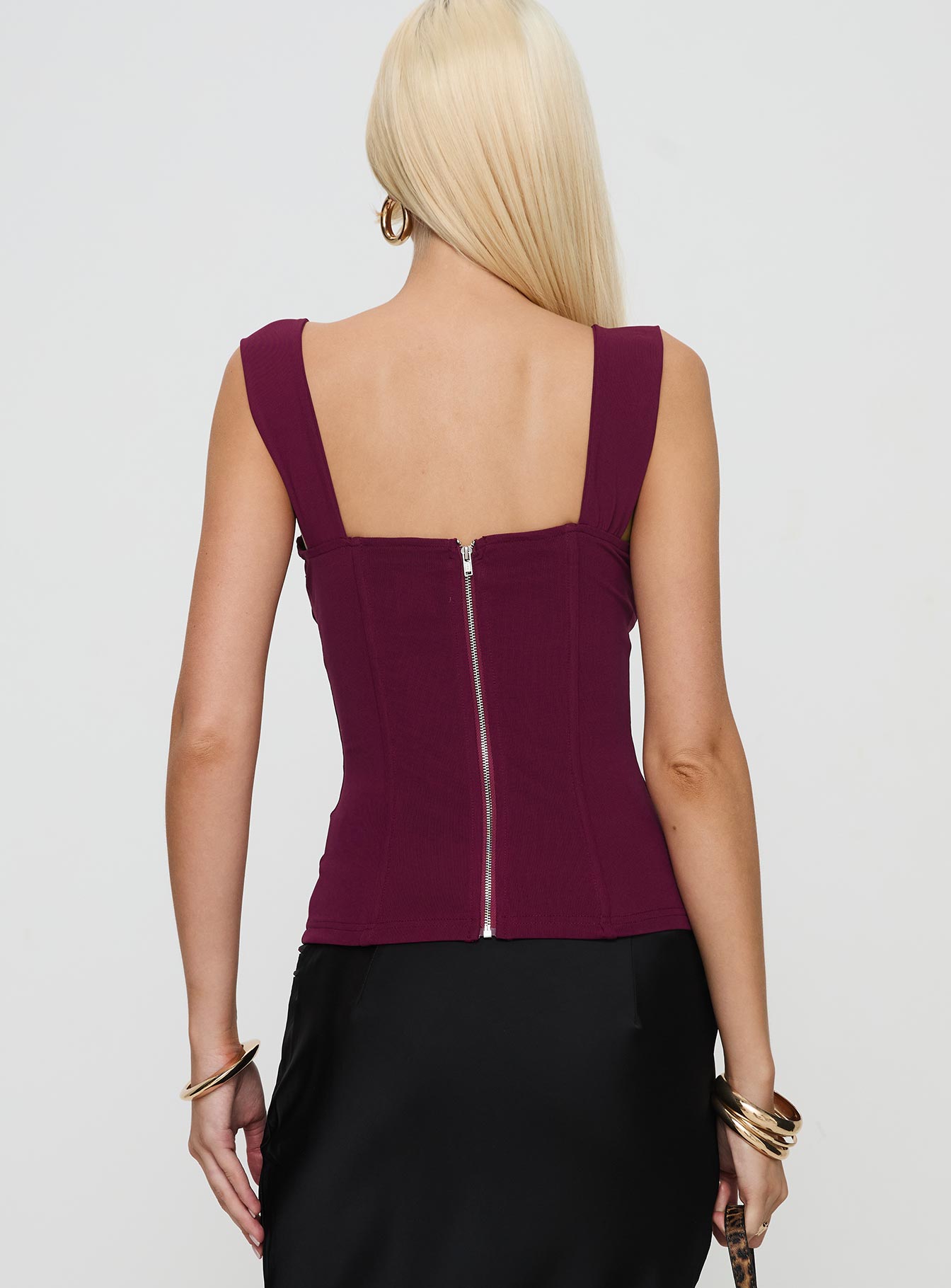 Kyrie Longline Corset Top Purple Collections Cheap Online