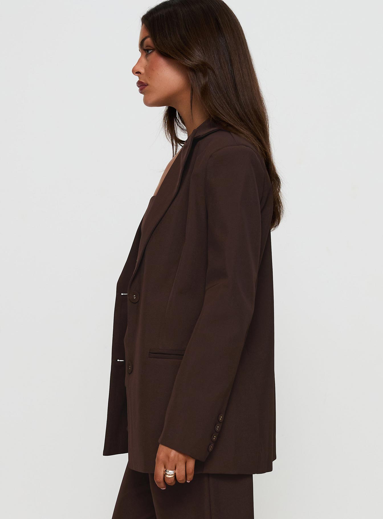 Crowd Pleaser Oversized Blazer Chocolate 100% Authentic For Sale