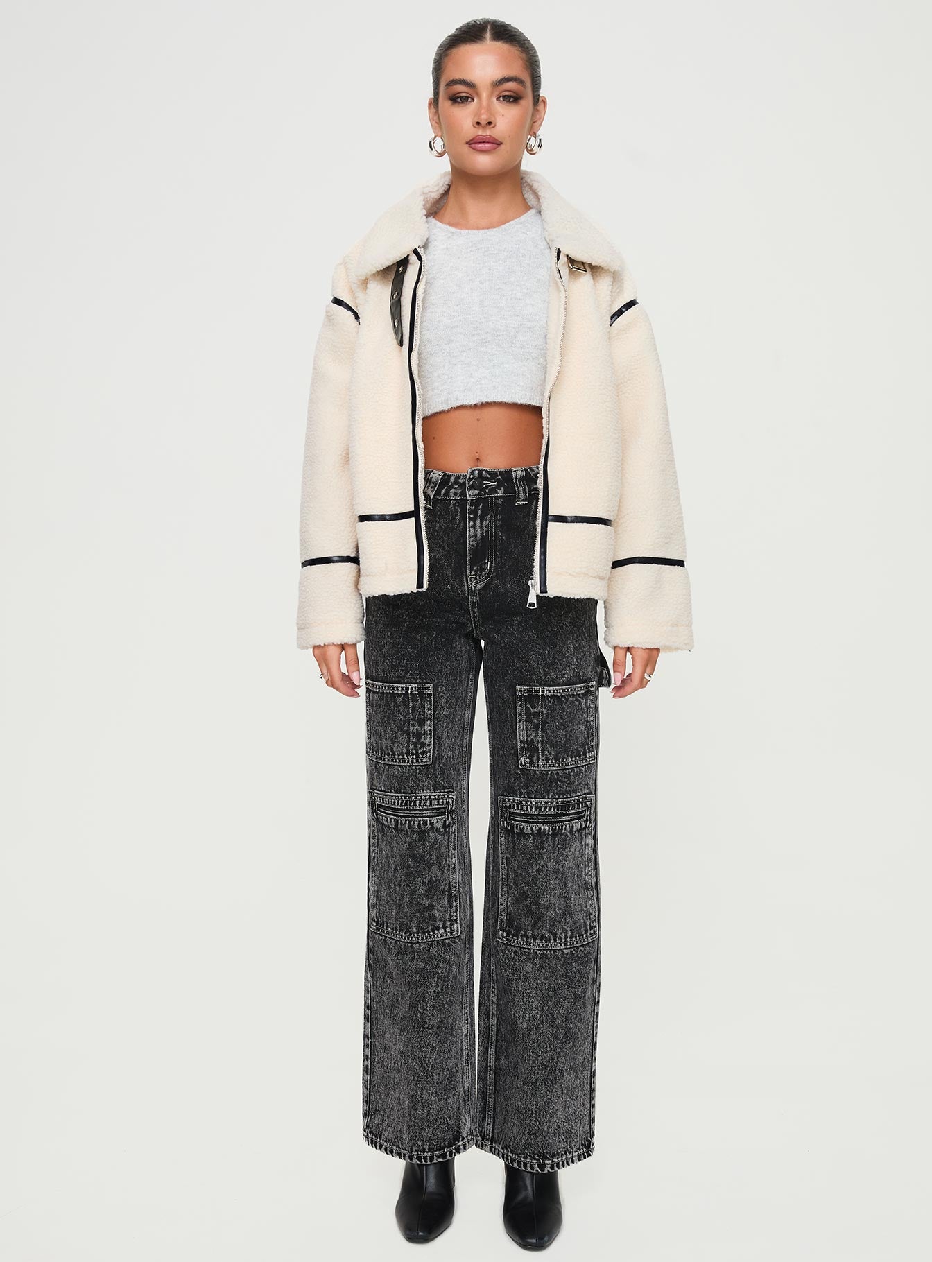 Lumanara Shearling Jacket Cream Clearance Tumblr