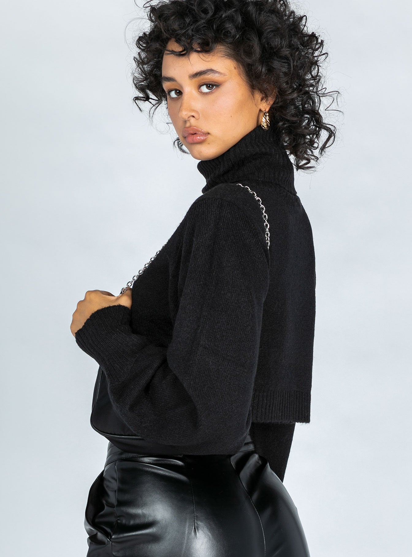 Zahara Cropped Turtleneck Sweater Black Petite Clearance Amazon