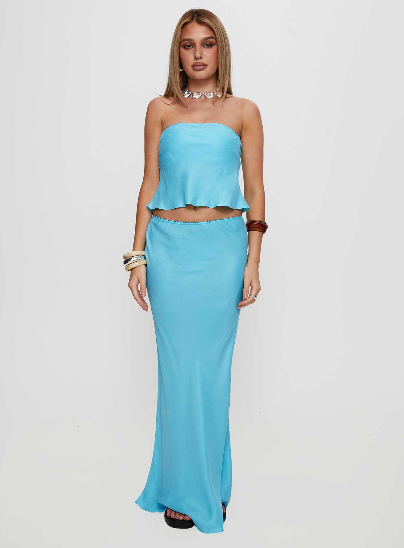 Lucelia Strapless Top Aqua Buy Cheap Big Discount