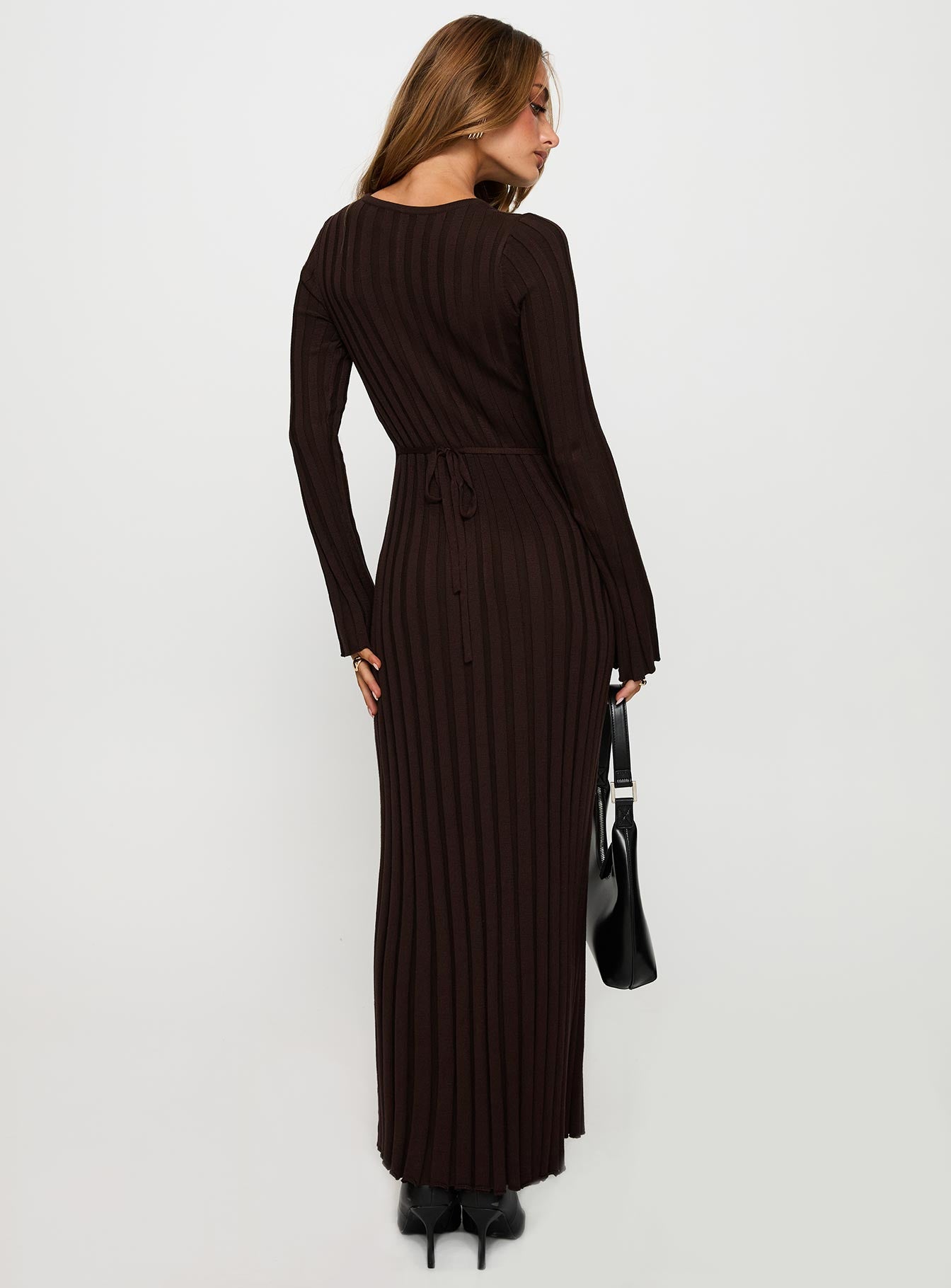 Vespa Long Sleeve Maxi Dress Brown Outlet Countdown Package