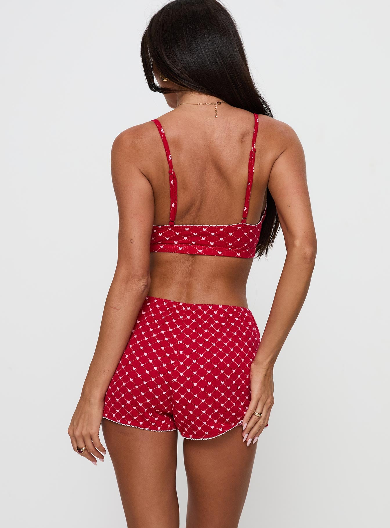 Slow Start Pointelle Sleep Short Red Sale Fast Delivery