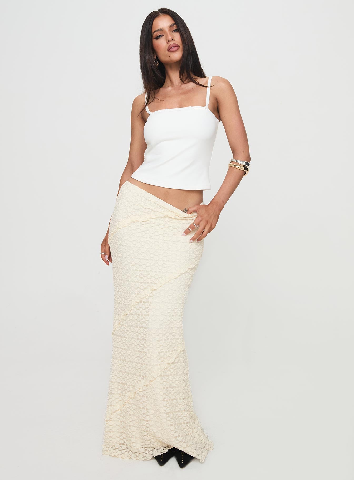 Incandescent Maxi Skirt Cream Free Shipping Shop For