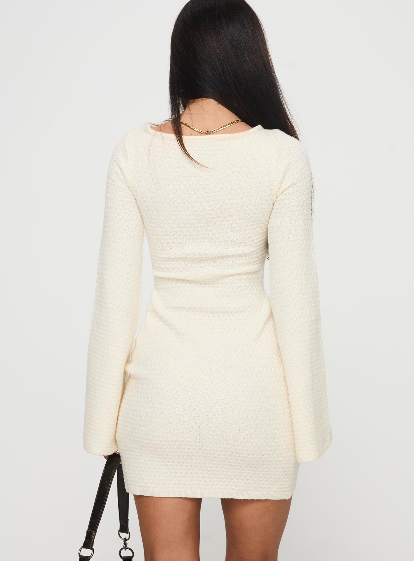 Malcalm Long Sleeve Mini Dress Cream For Cheap Sale Online