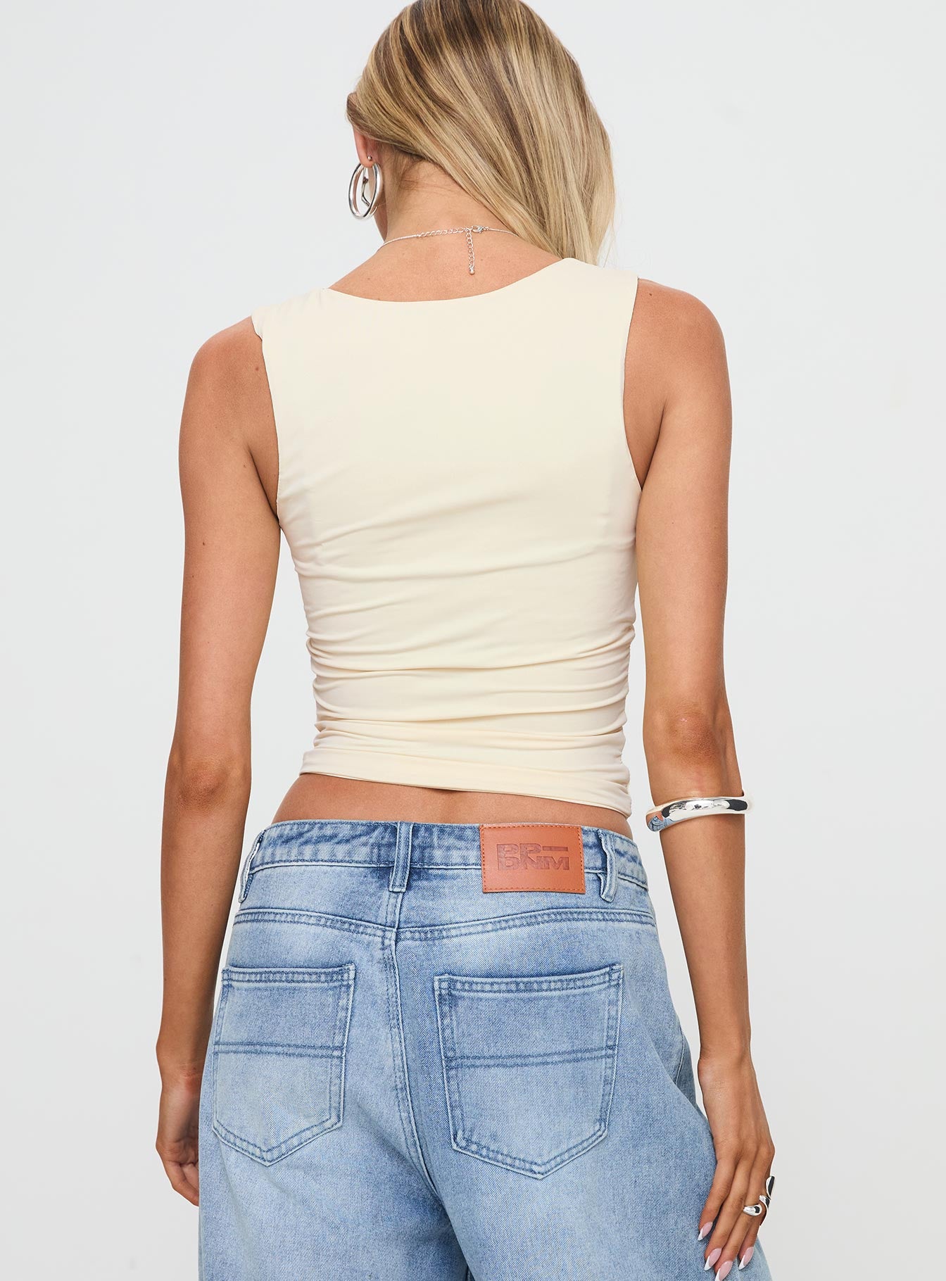 Back In Time Top Cream/Blue Fashion Style Cheap Online