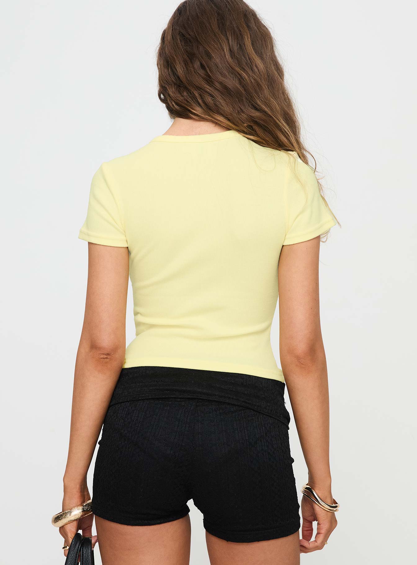 Baseline Scoop Rib Tee Yellow Shop Sale Online