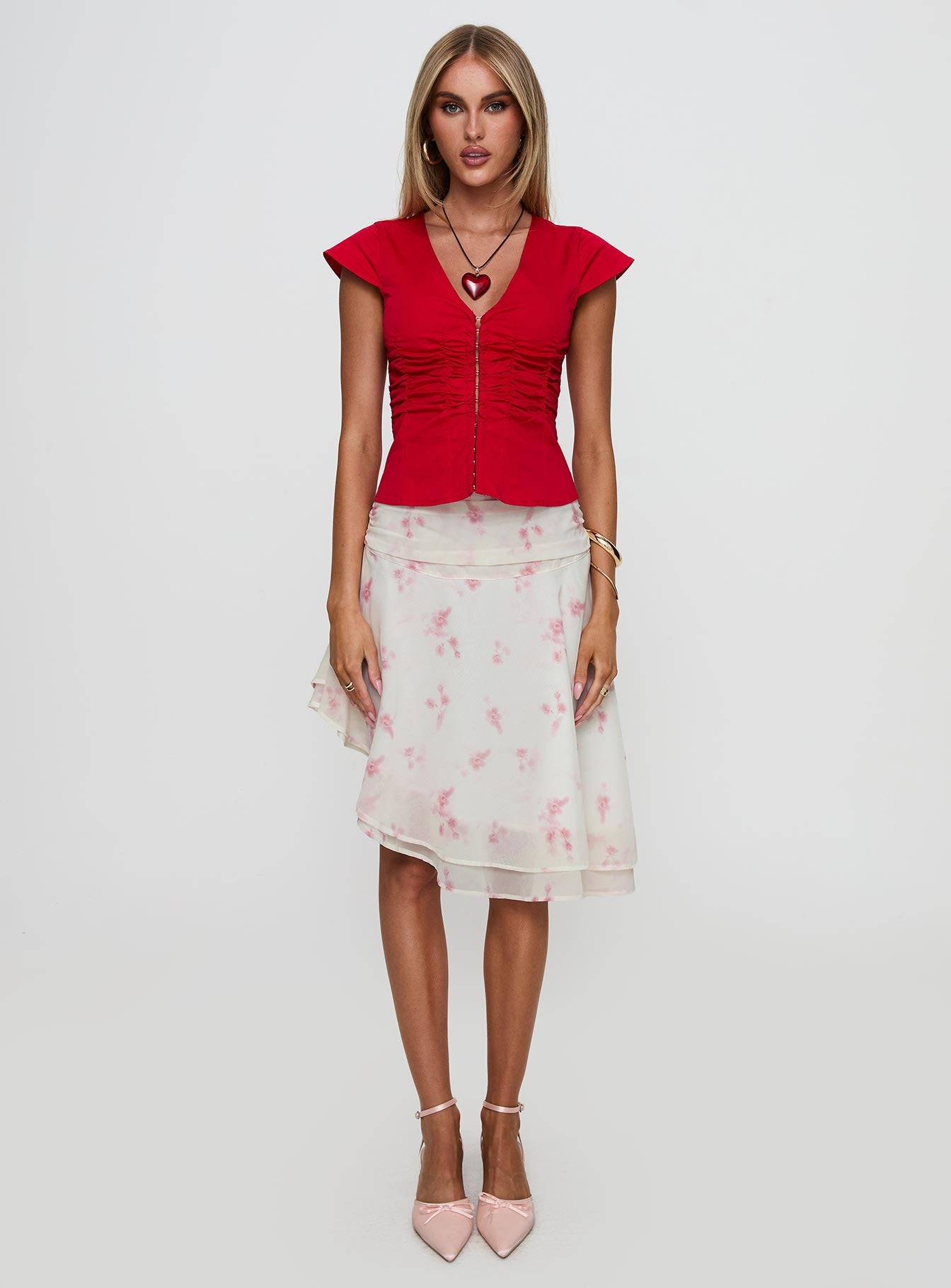 Charisse Asymmetrical Midi Skirt Floral For Sale Cheap Online