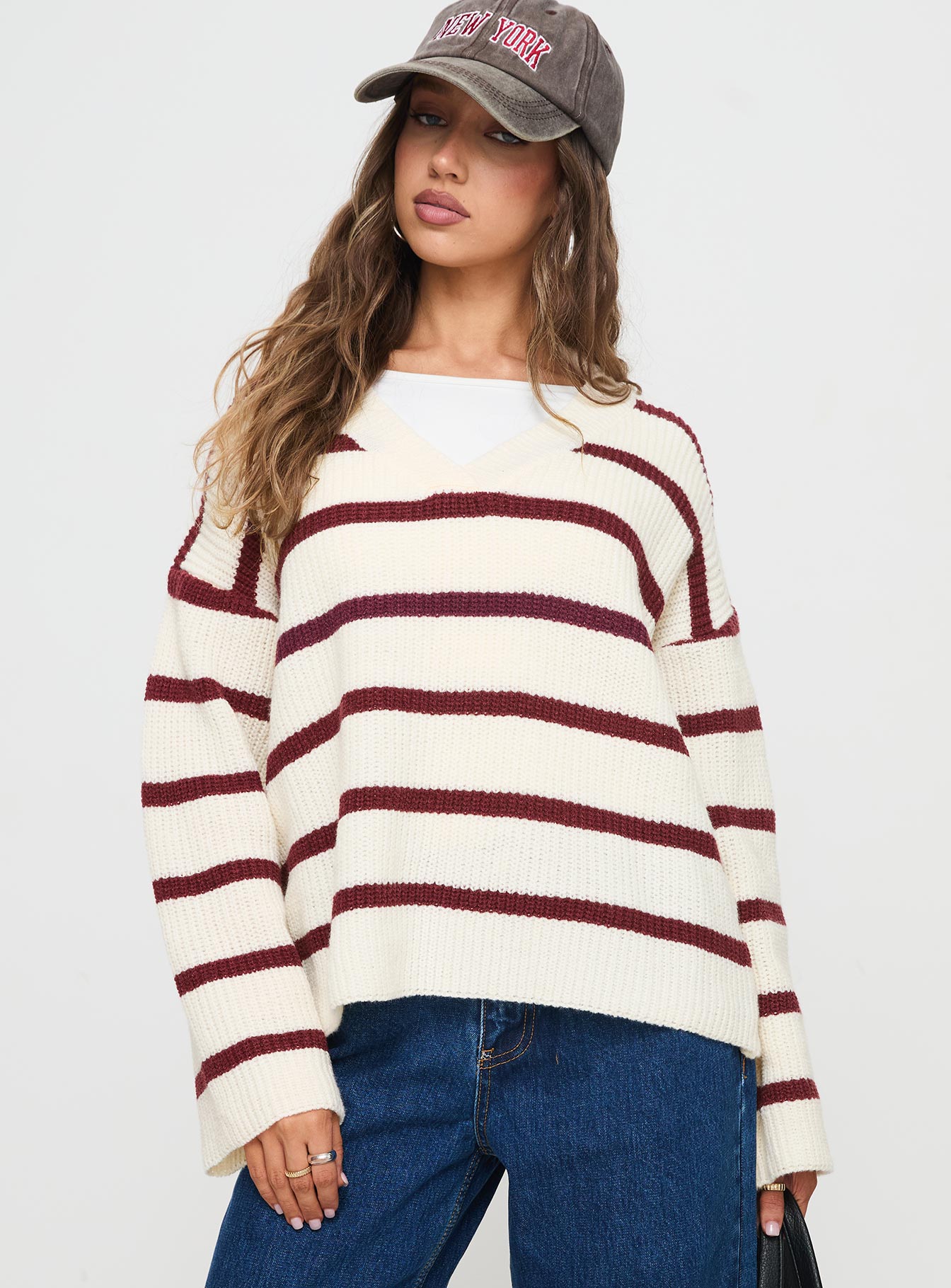 Forte Knit Sweater Red / Cream Sale Fashion