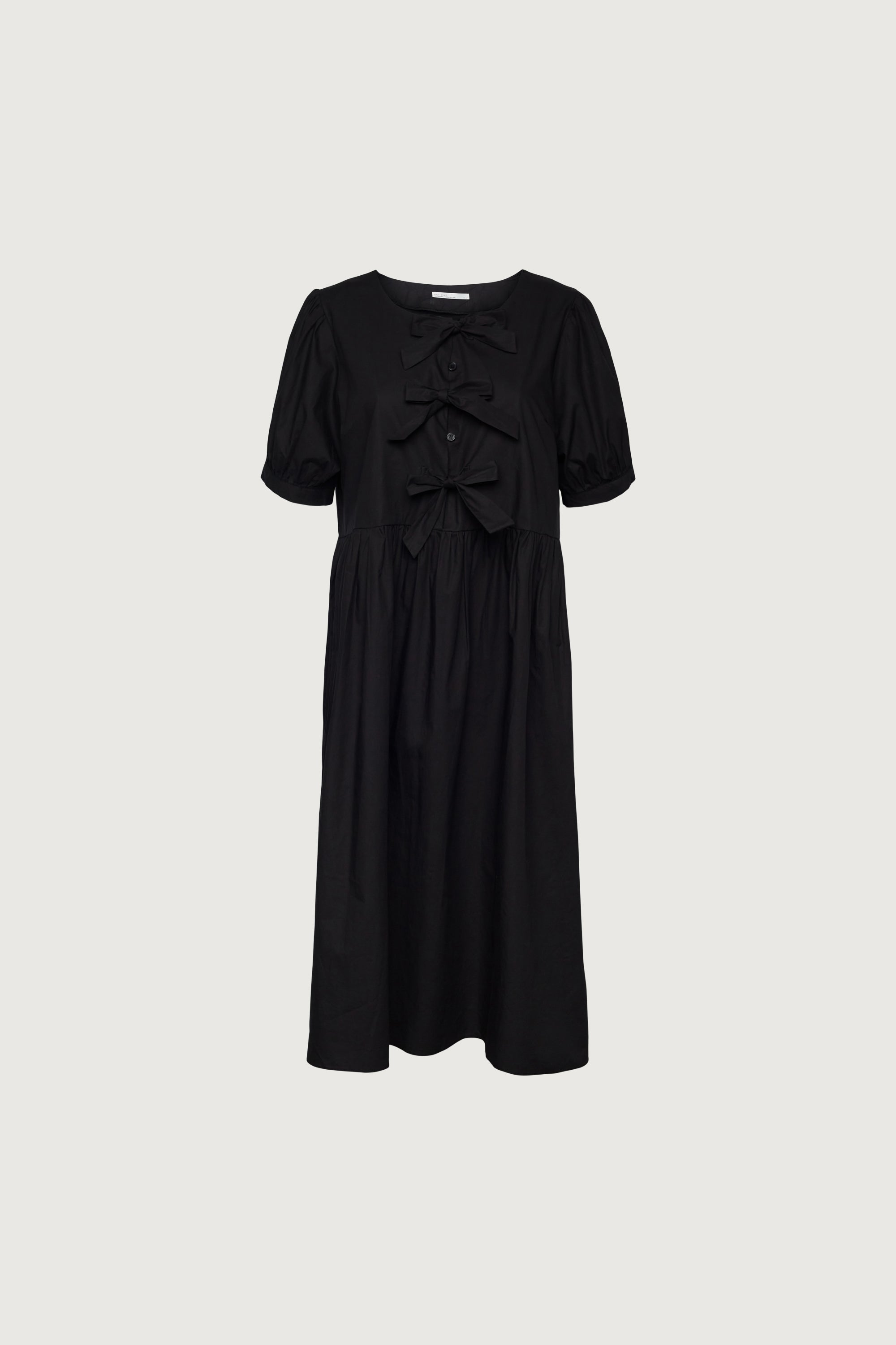 PUFF SLEEVE MIDI DRESS WITH BOWS Cheap Sale With Mastercard