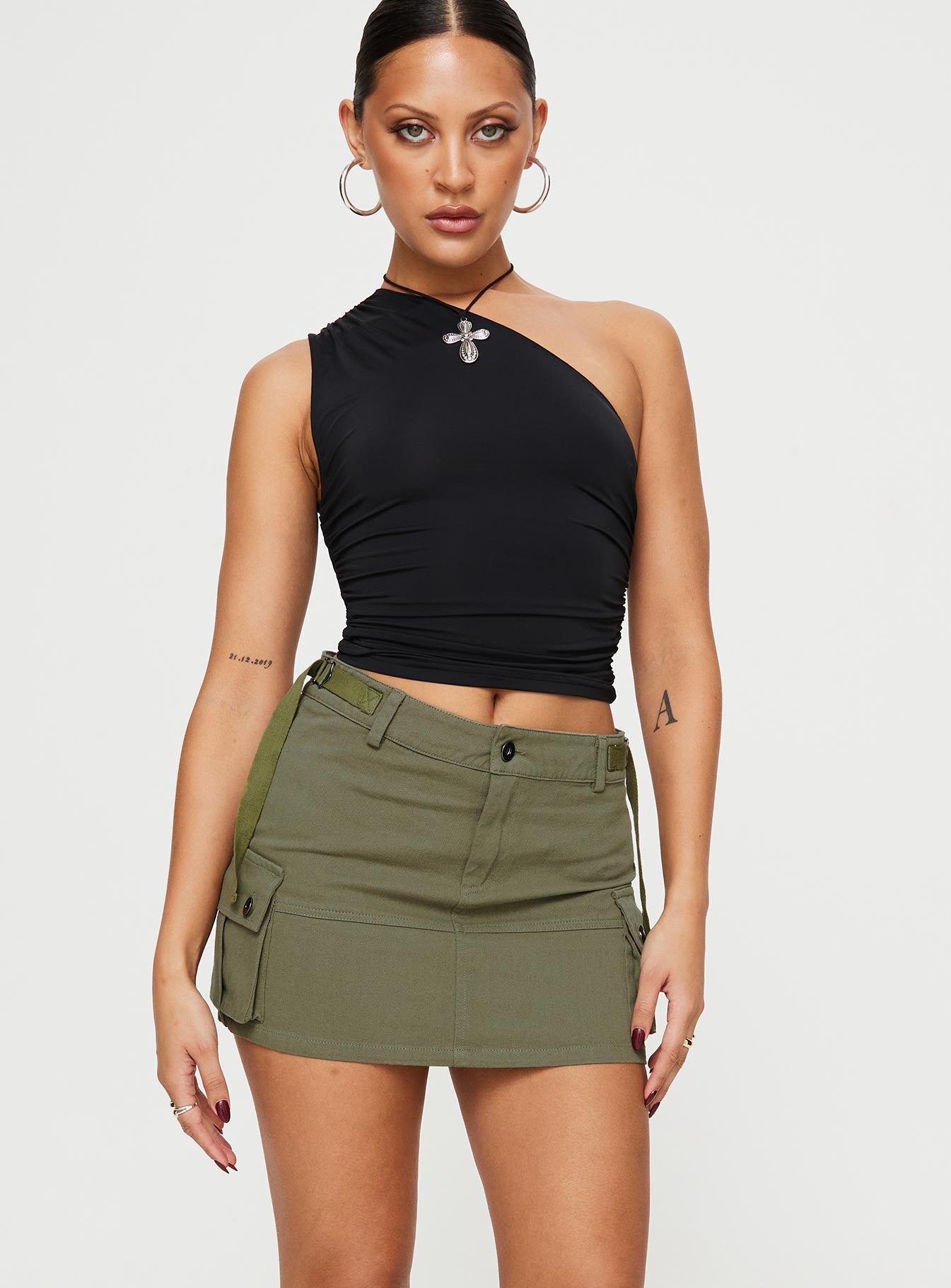 Take You Cargo Mini Skirt Green Shop For Sale