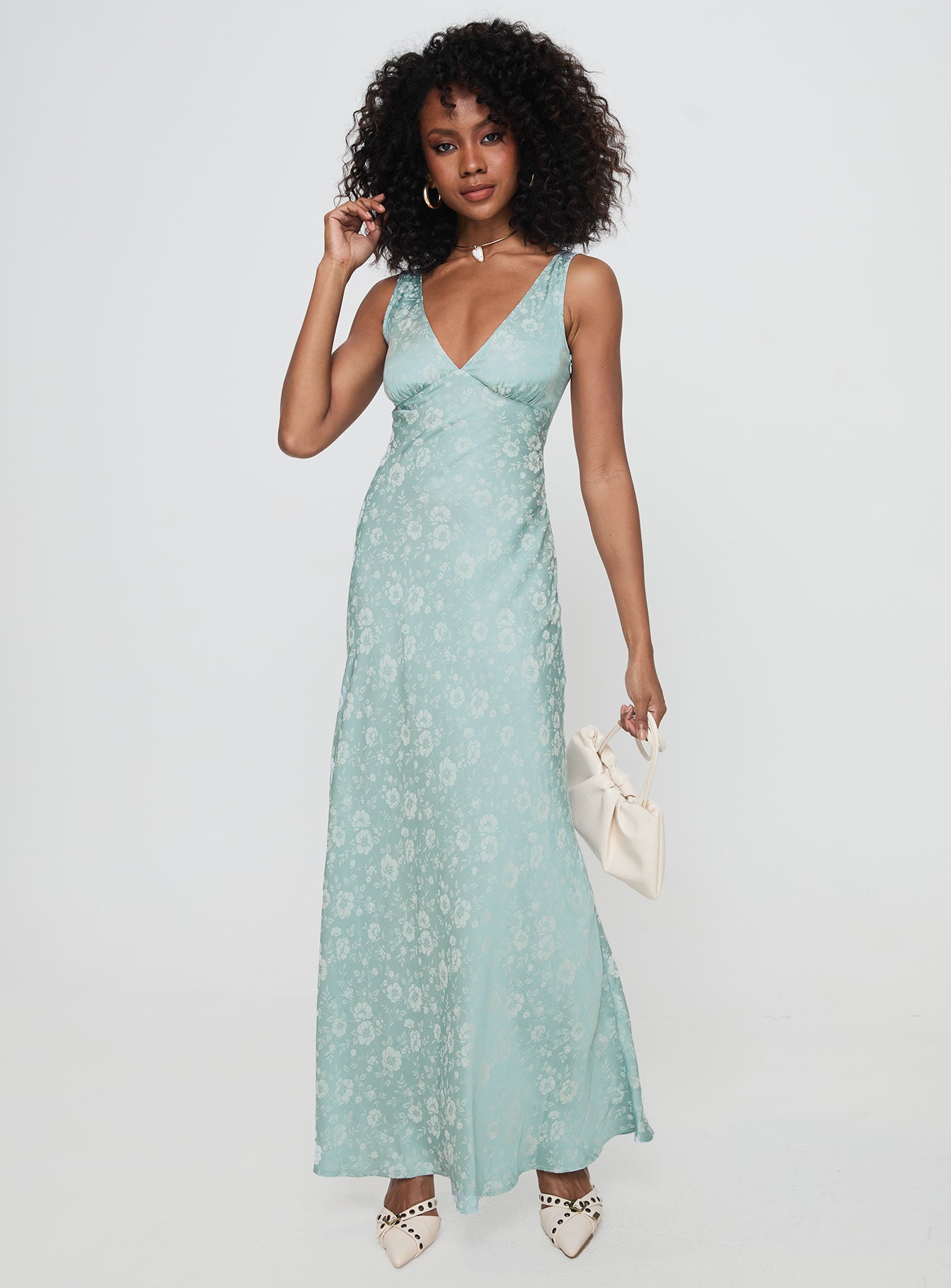 Nell Jacquard Maxi Dress Blue Sale Online Cheap