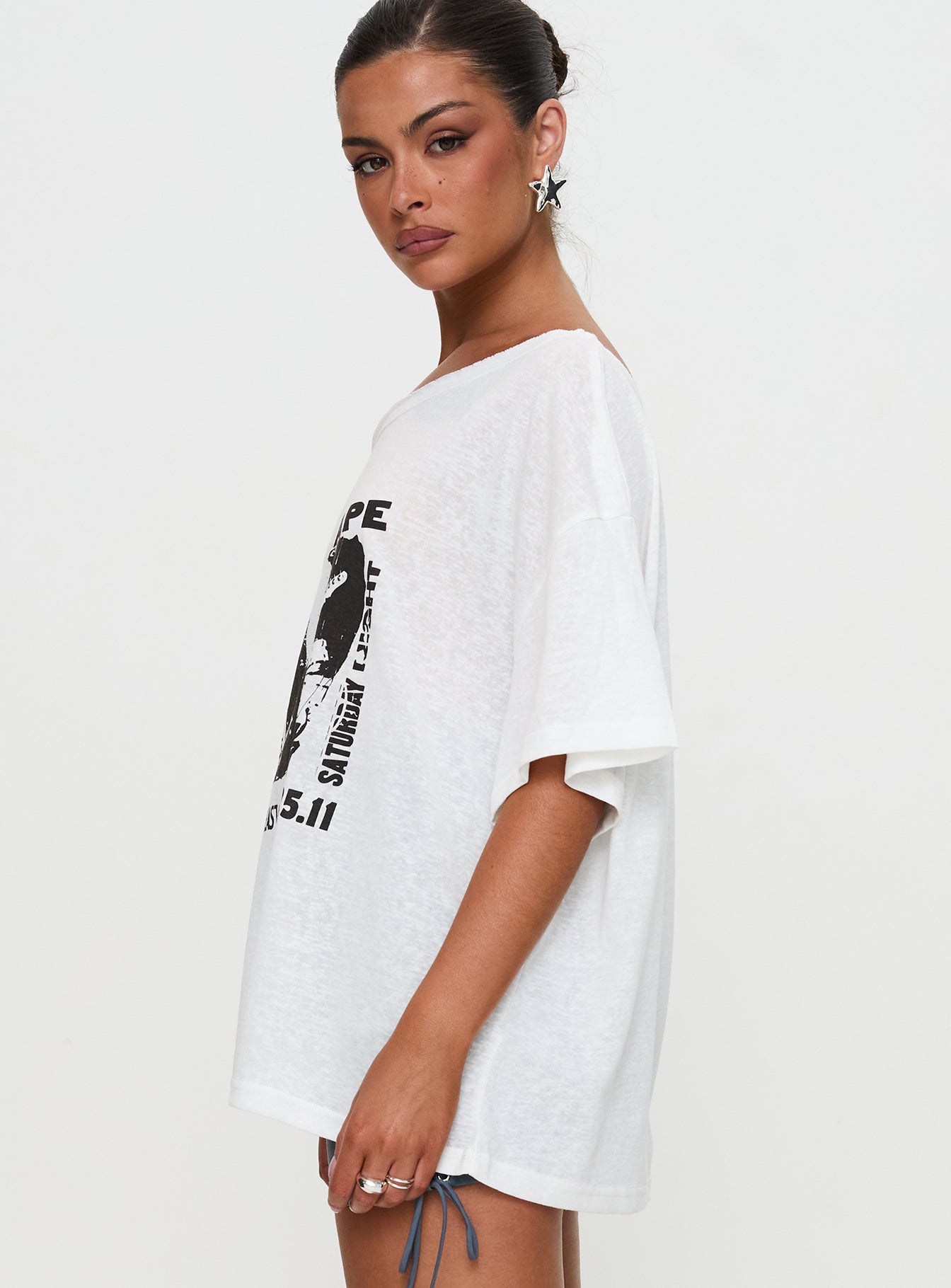 Kippa Off The Shoulder Tee White Cheap Low Shipping