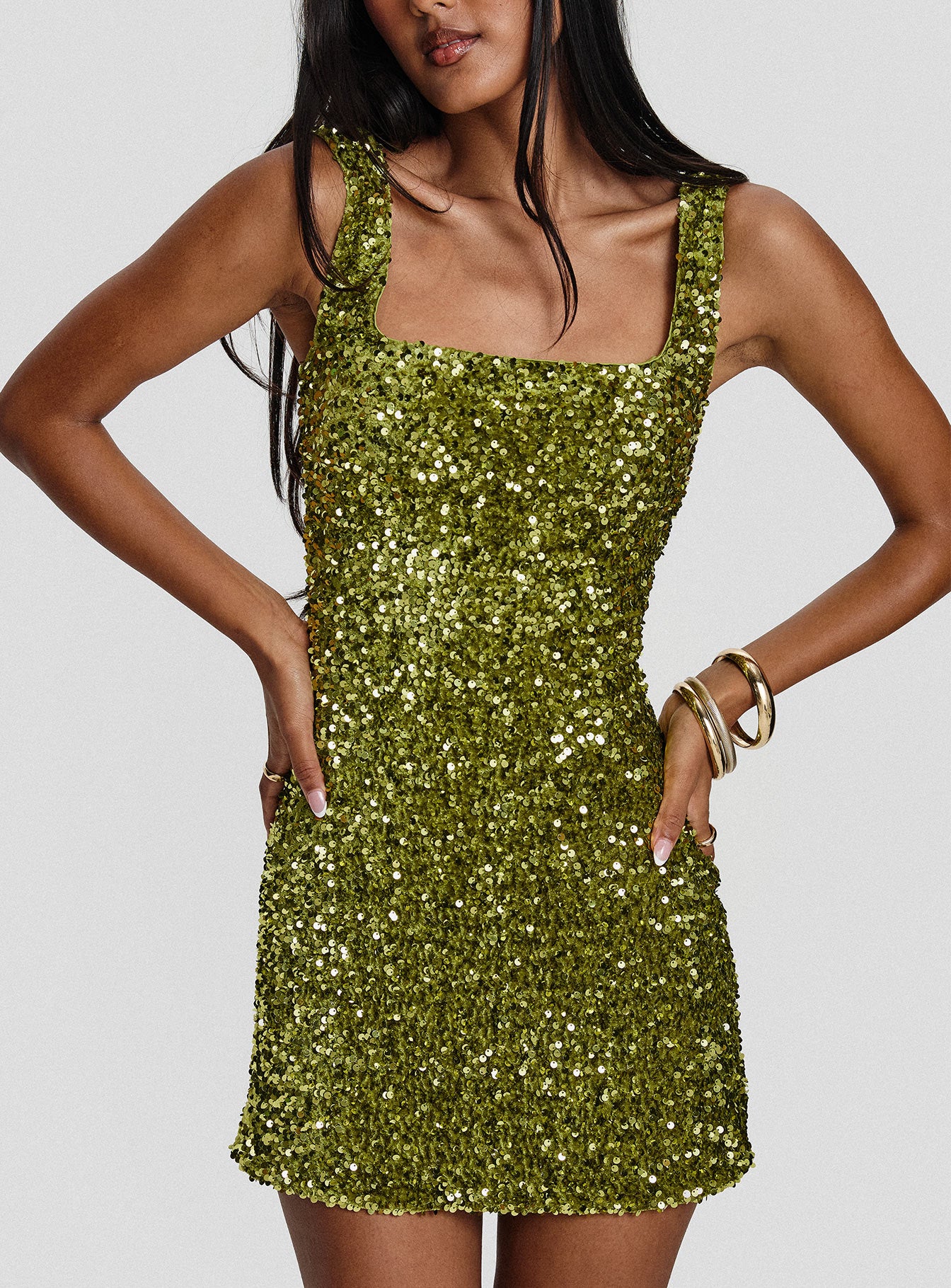 Miss Me Sequin Mini Dress Chartreuse Free Shipping Shop