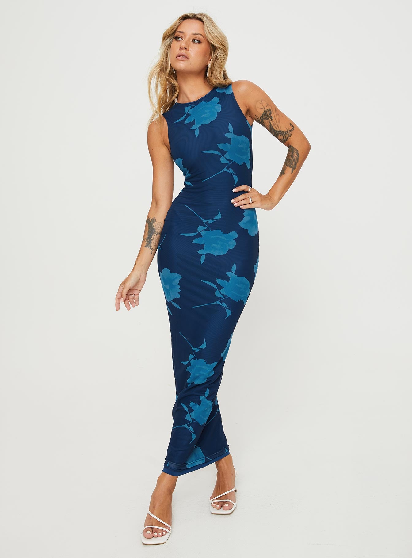 Floriane Maxi Dress Navy Cheap Sale Exclusive