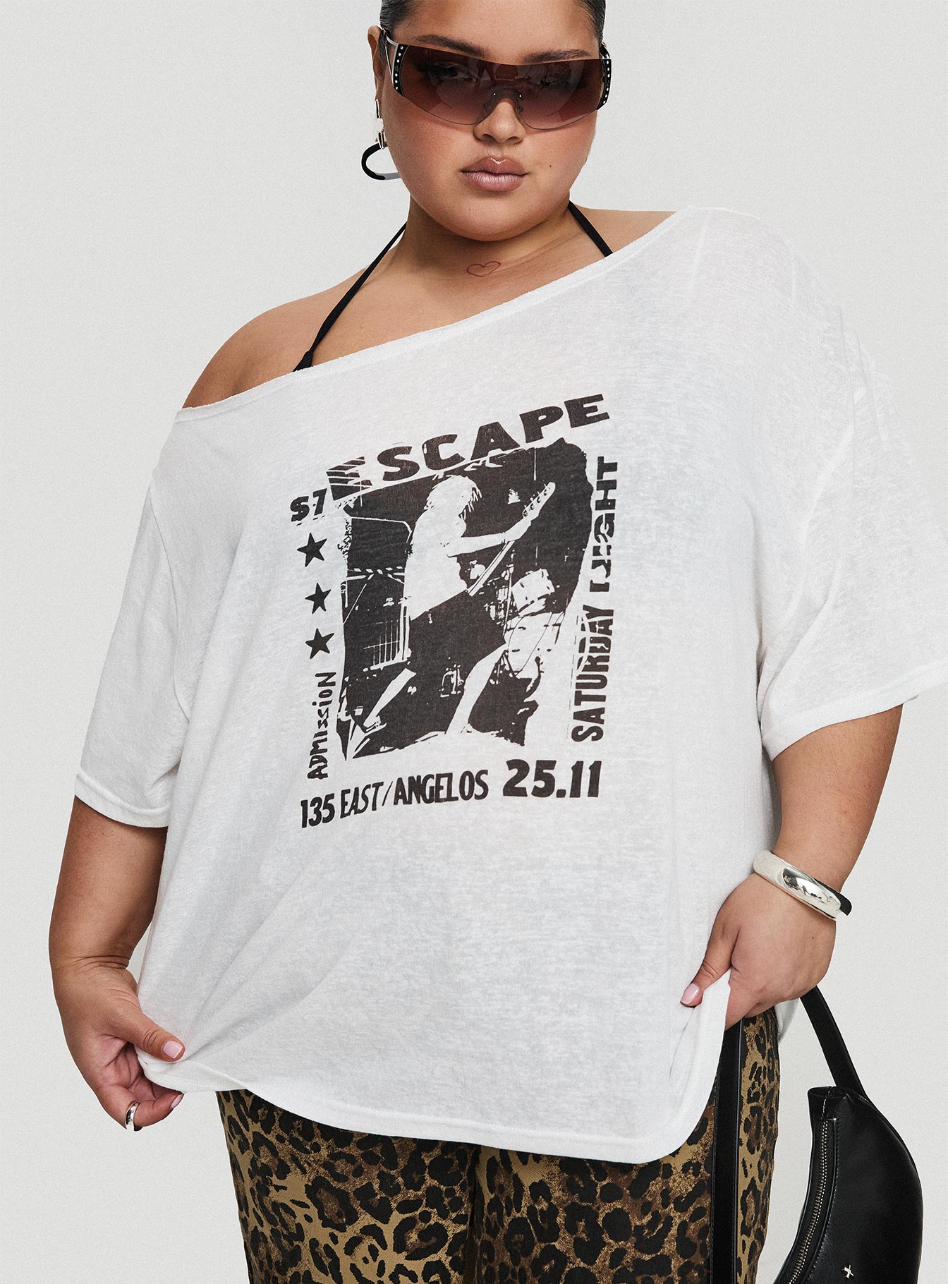 Kippa Off The Shoulder Tee White Curve Cheap Online Store